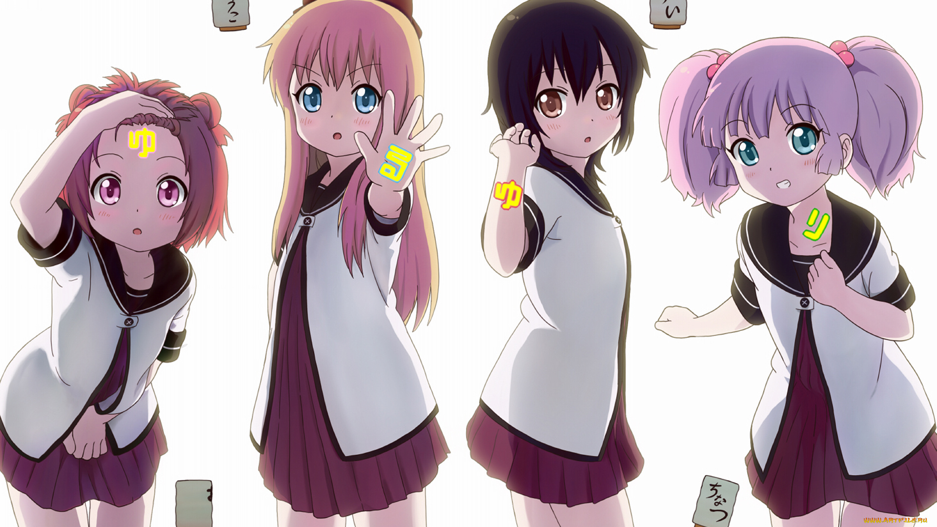 аниме, yuru, yuri, yuruyuri