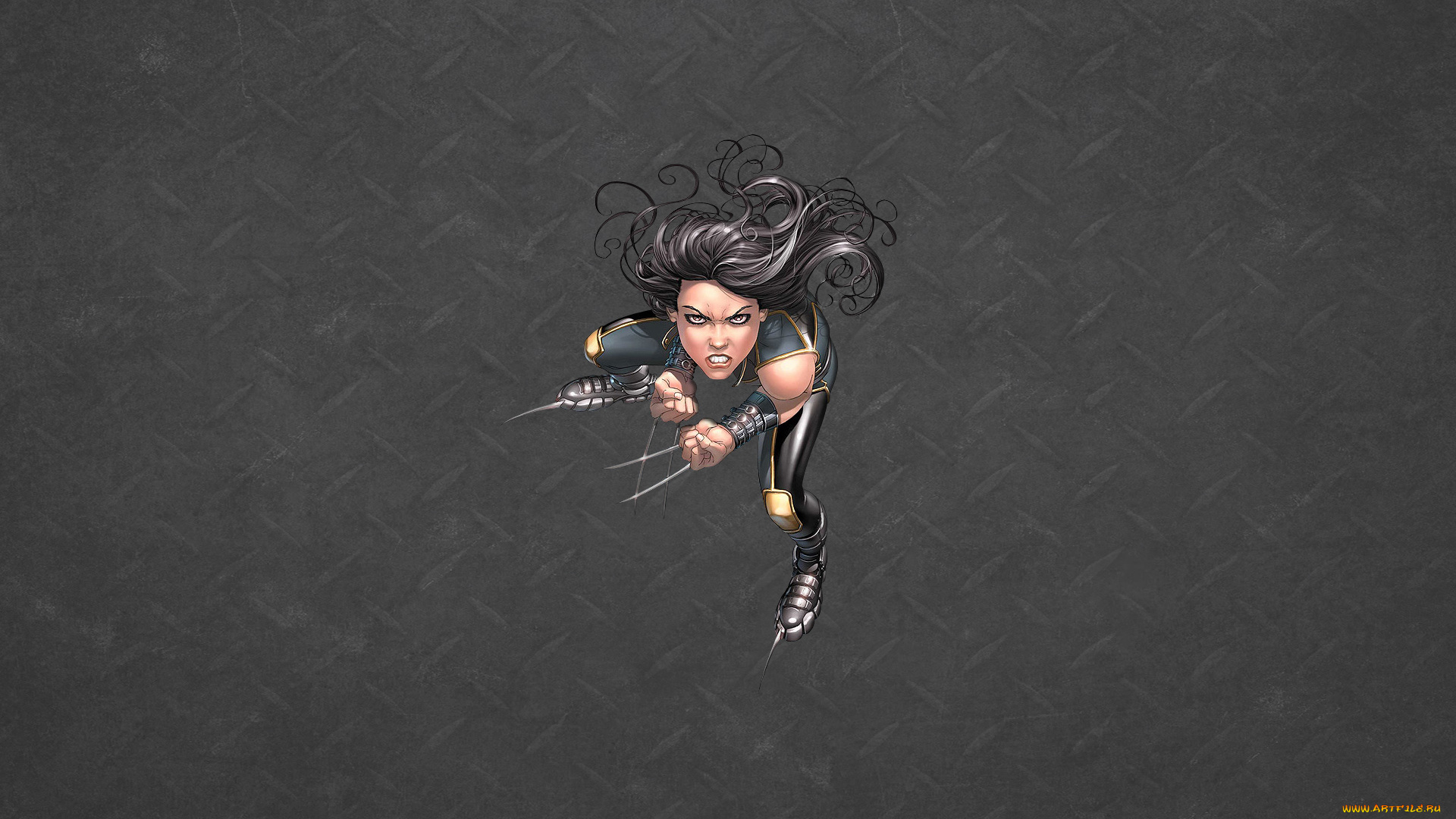 девушка, когтями, рисованные, комиксы, когти, комикс