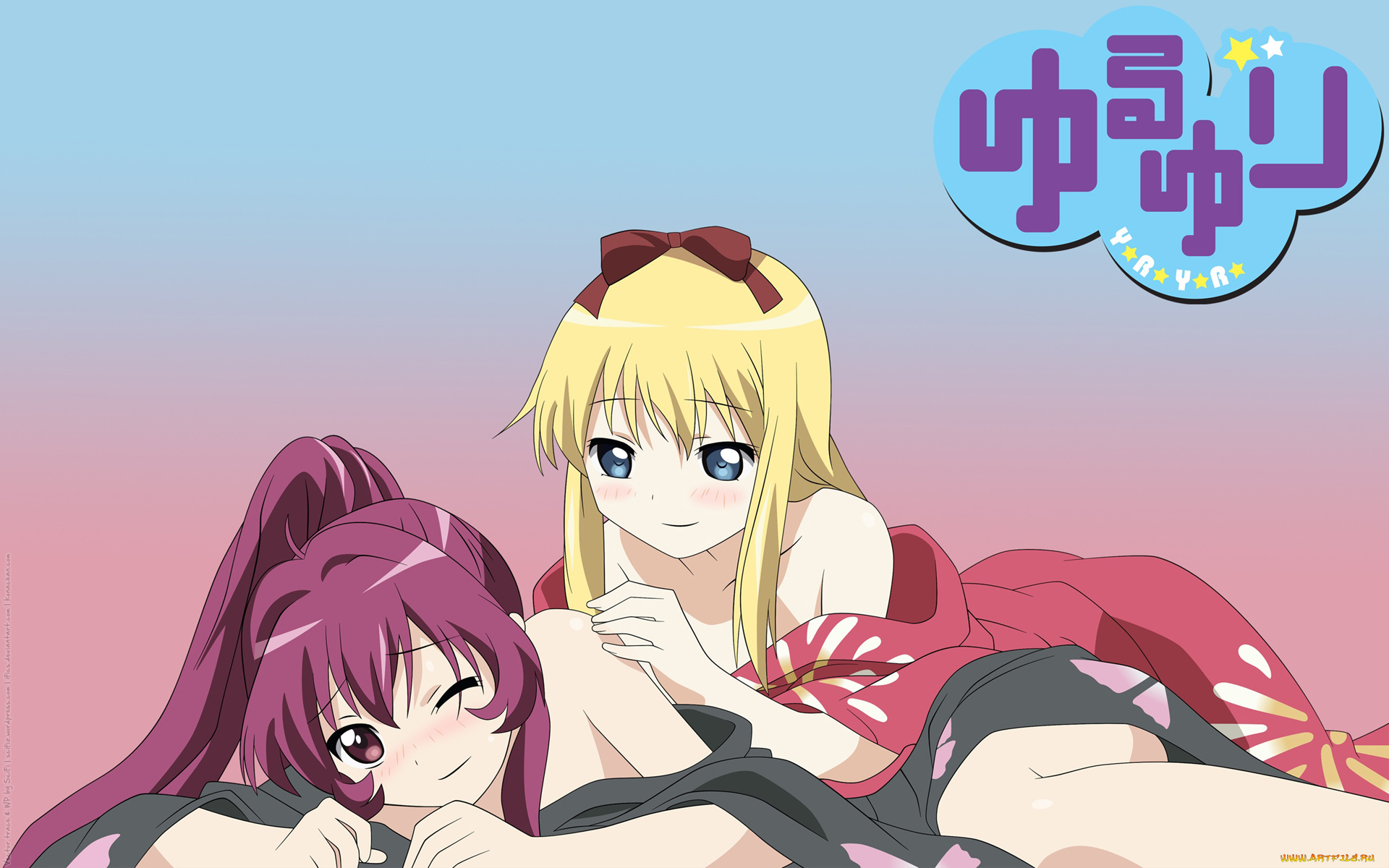 аниме, yuru, yuri, yuruyuri
