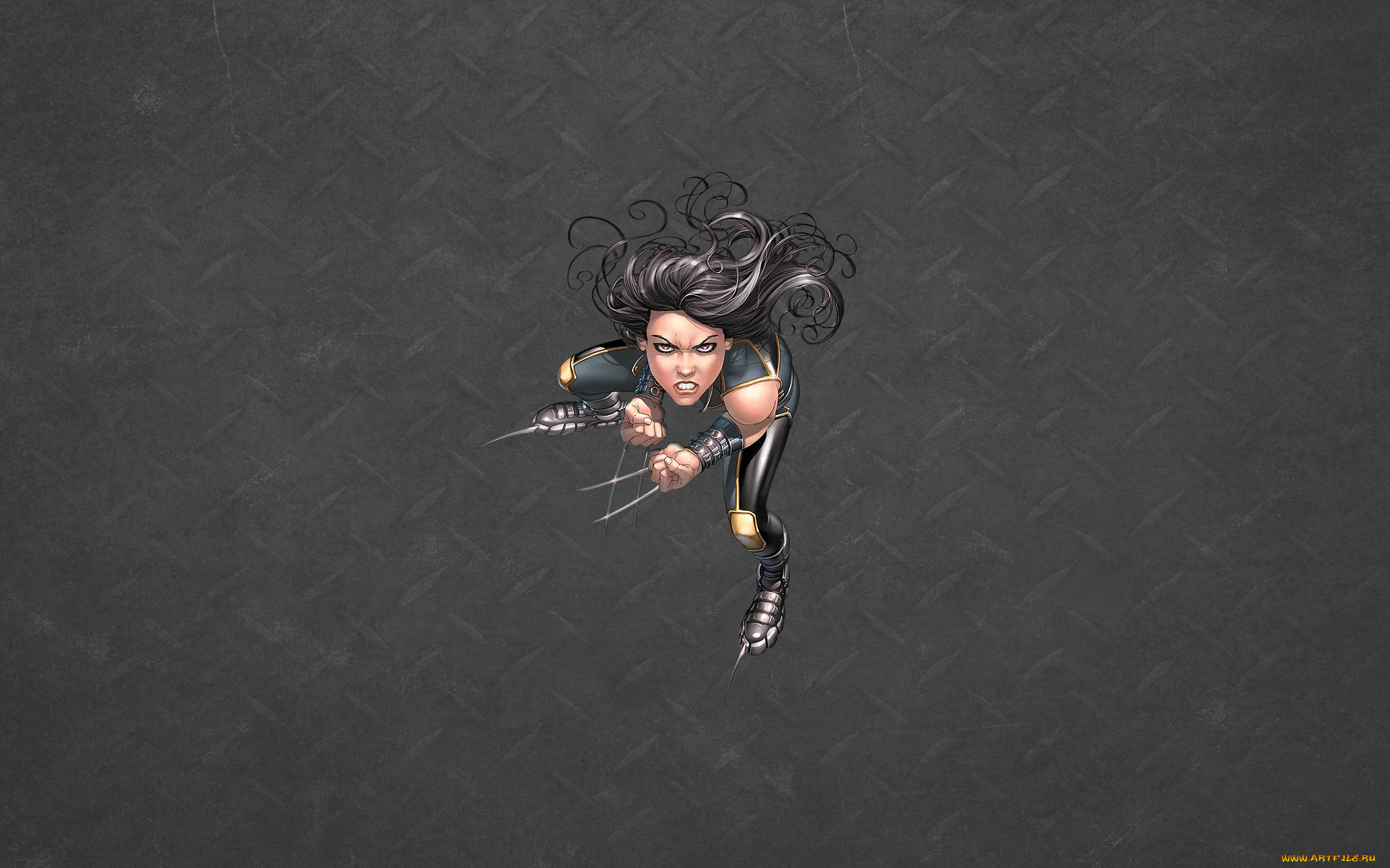 девушка, когтями, рисованные, комиксы, когти, комикс