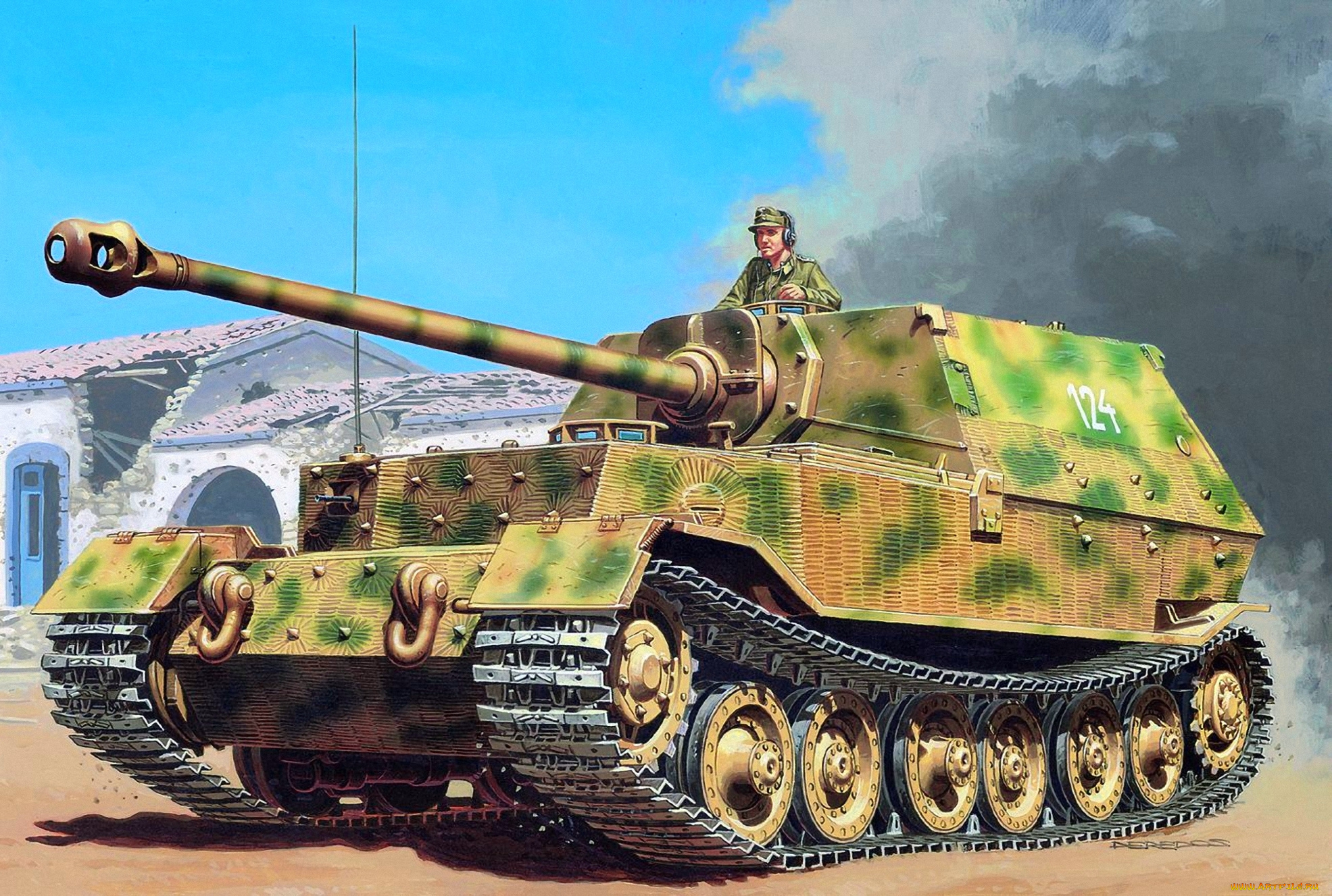 рисованные, армия, танк