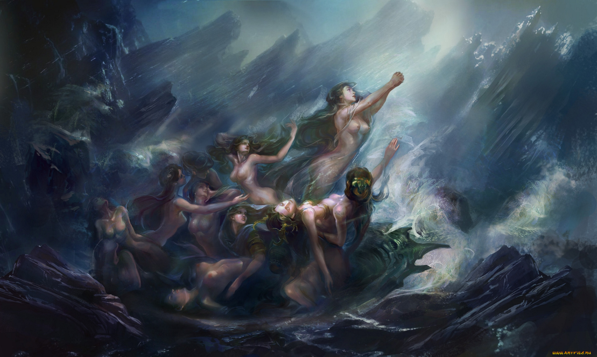 rongrong, wang, фэнтези, русалки