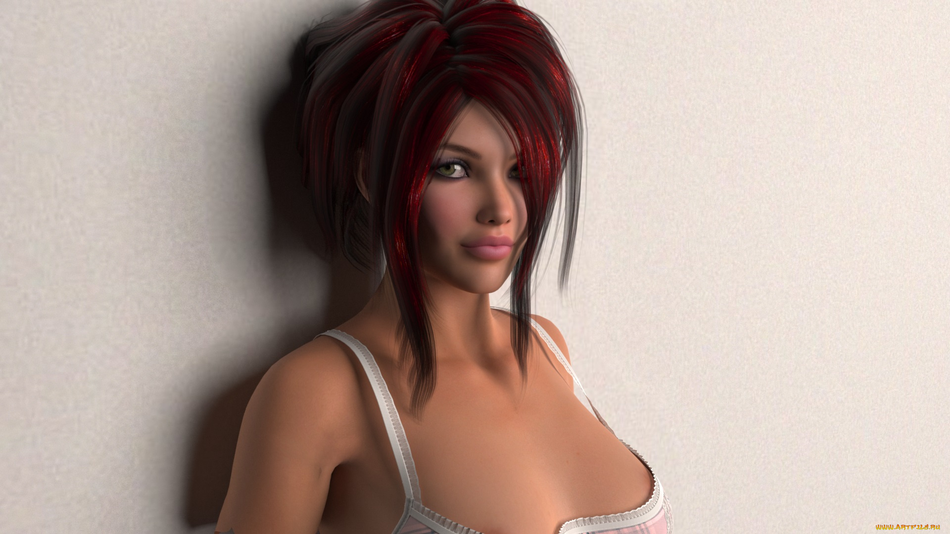 3д, графика, portraits, портрет, взгляд, девушка