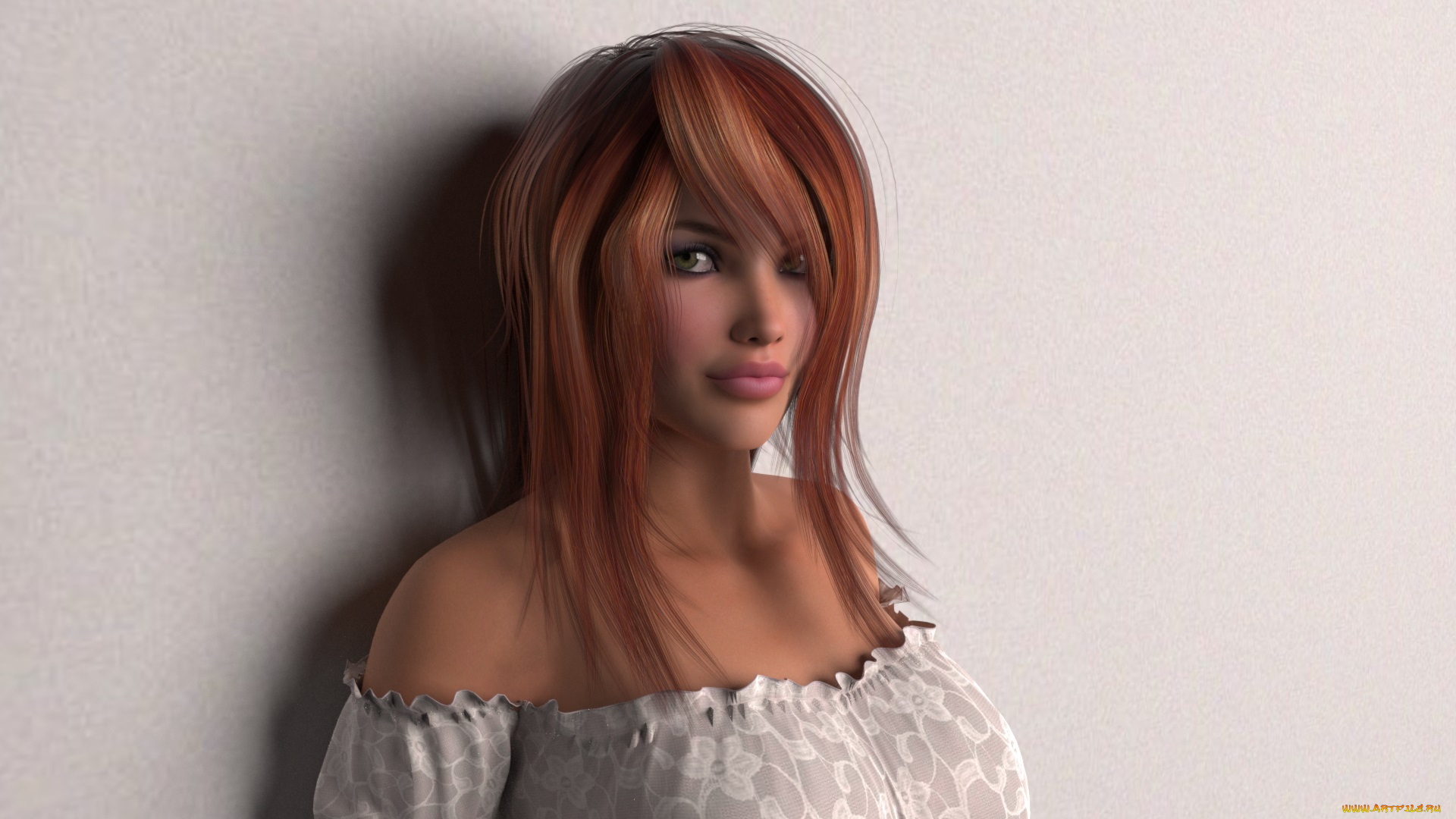 3д, графика, portraits, портрет, взгляд, девушка