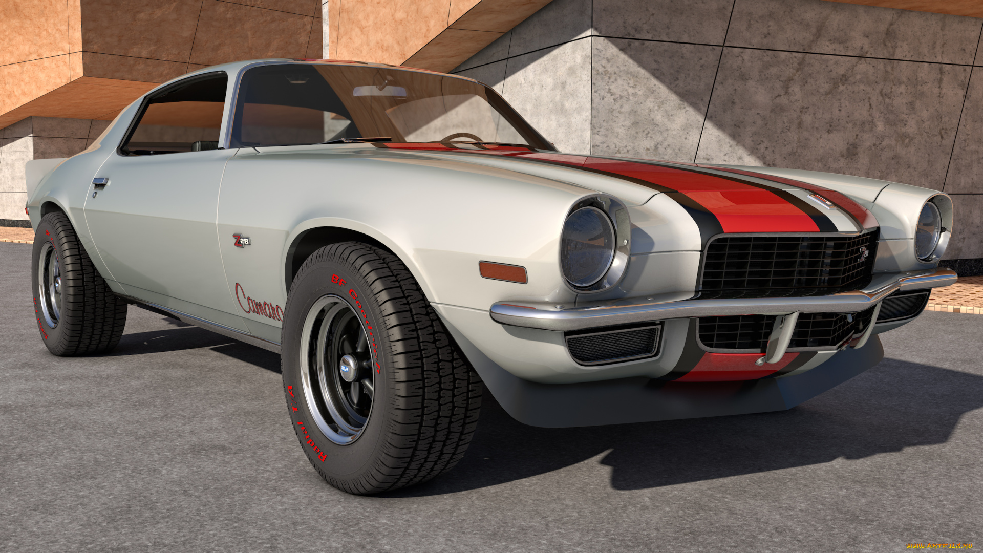 автомобили, 3д, camaro, 1970, chevrolet, z28