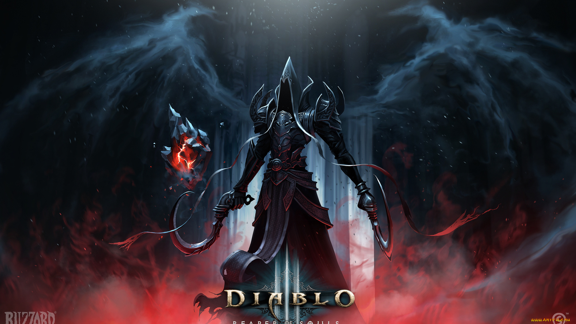 diablo, reaper, of, souls, видео, игры, iii, свет, доспехи, крылья, серпы, ангел, angel, death, malthael