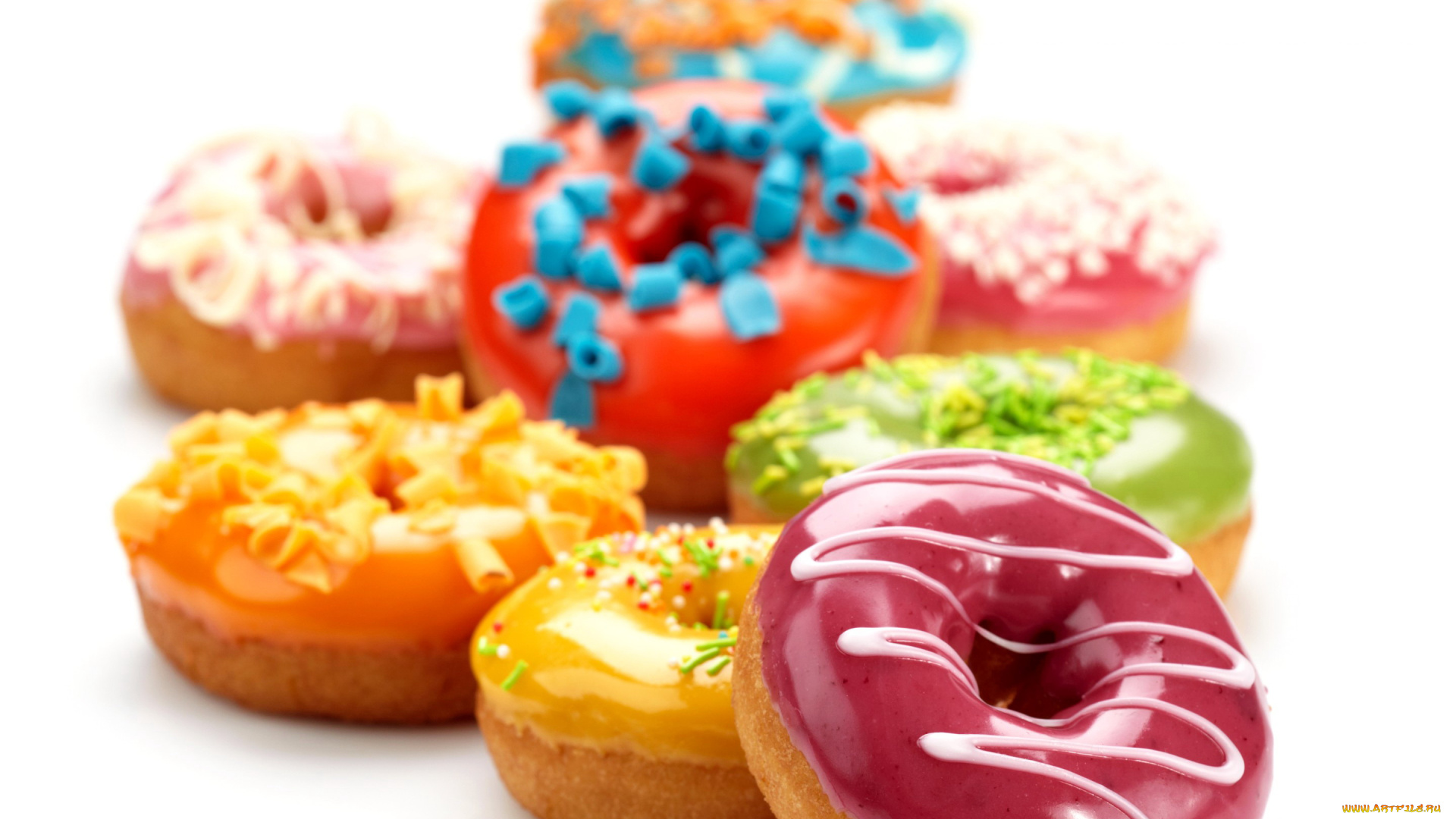 еда, хлеб, выпечка, глазурь, пончики, посыпка