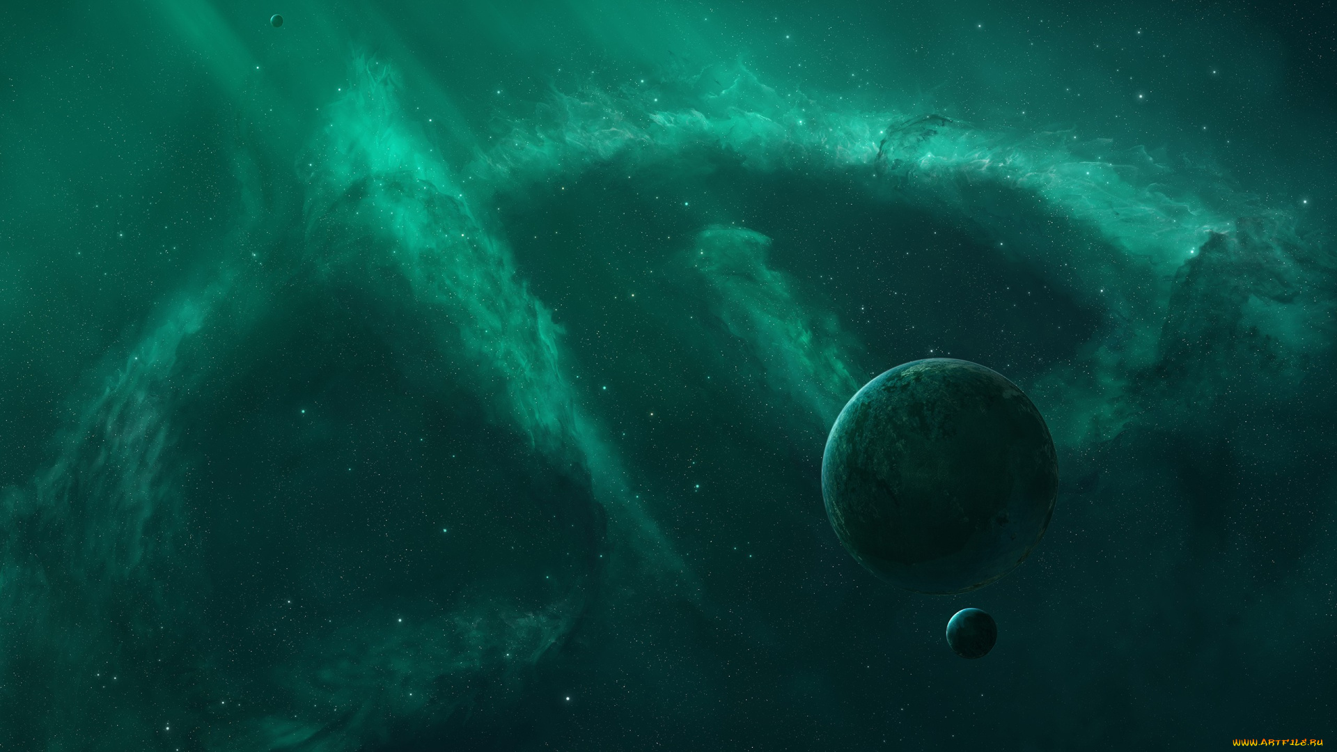 космос, арт, планеты