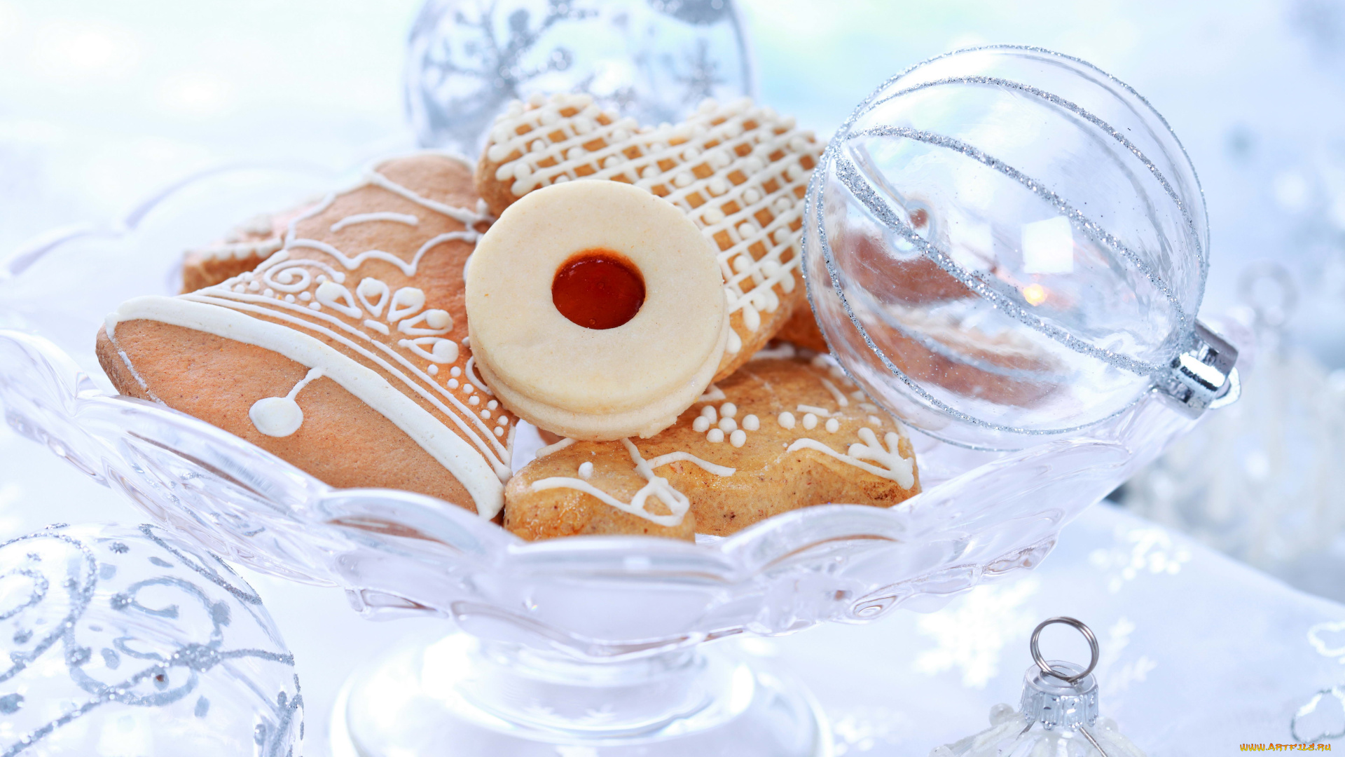 праздничные, угощения, ваза, шарики, печенье