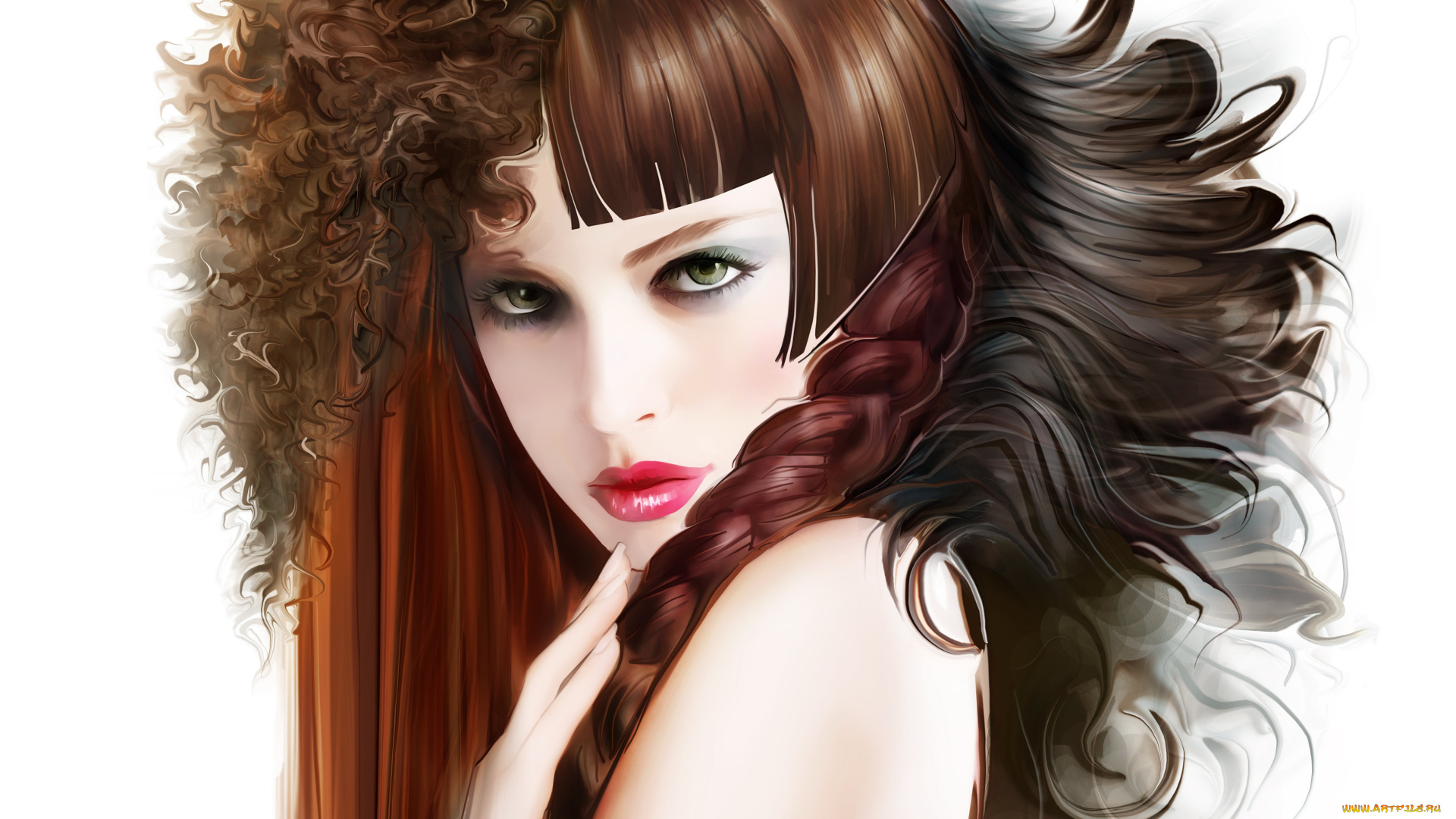 рисованные, люди, девушка