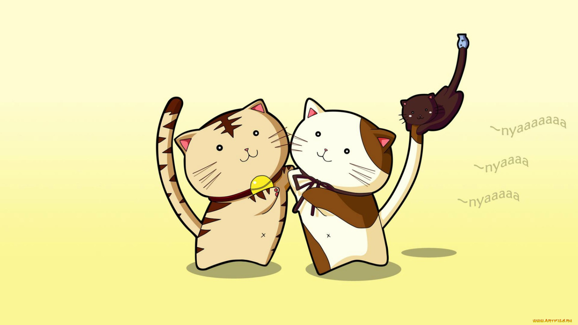 рисованные, минимализм, кошки