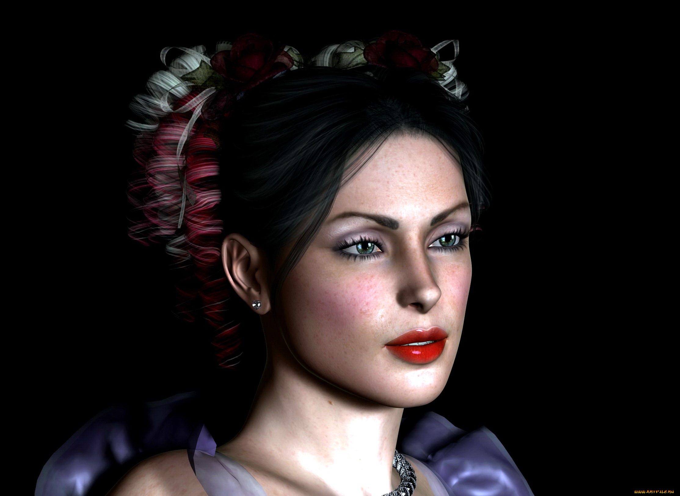 3д, графика, portraits, портрет, лицо, девушка