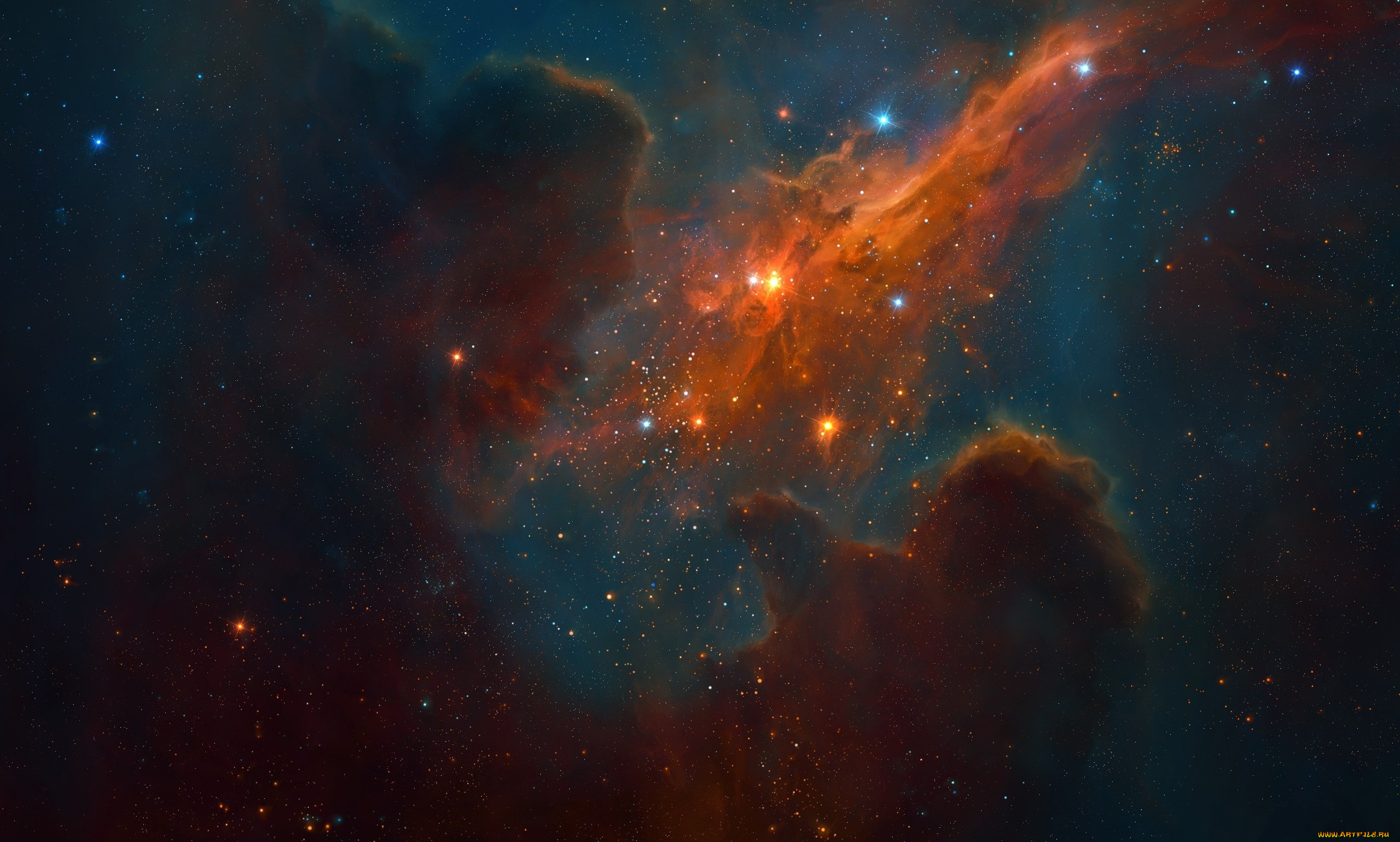 космос, арт, галактика, звезды