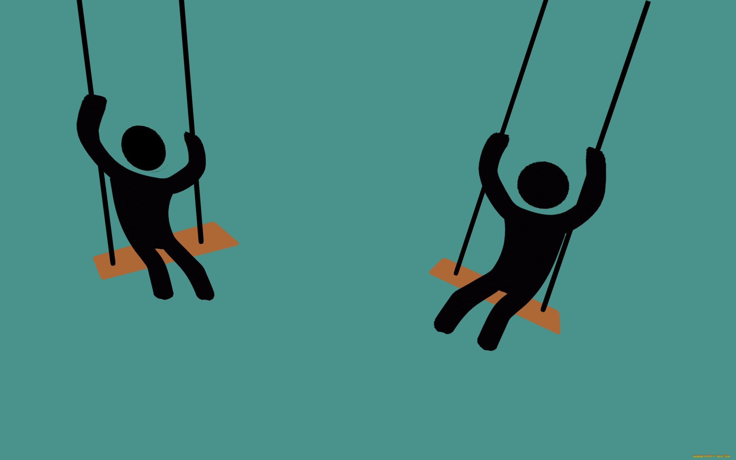рисованные, минимализм, качели, человечки