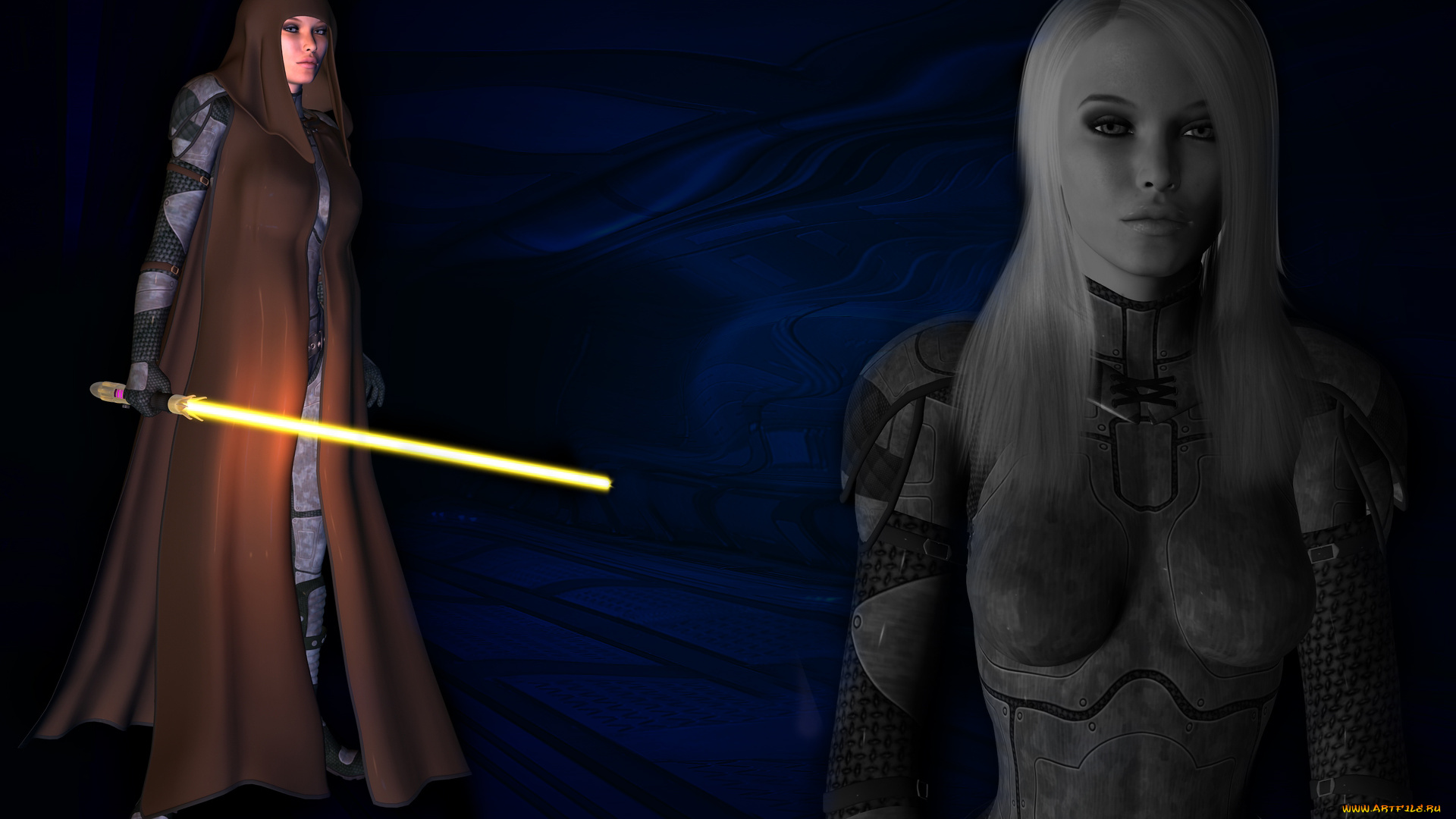 3д, графика, фантазия, , fantasy, оружие, фон, взгляд, девушки