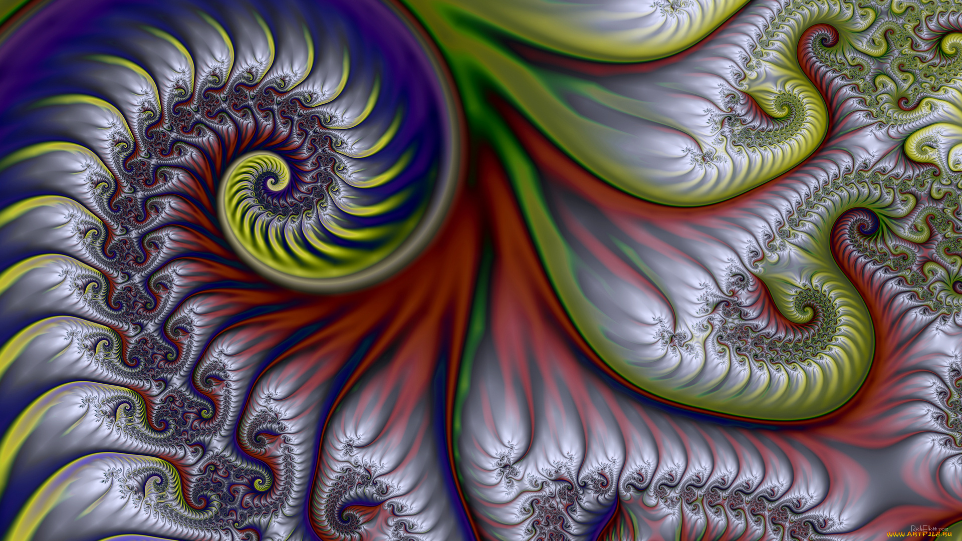 3д, графика, фракталы, , fractal, фон, цвета, узор