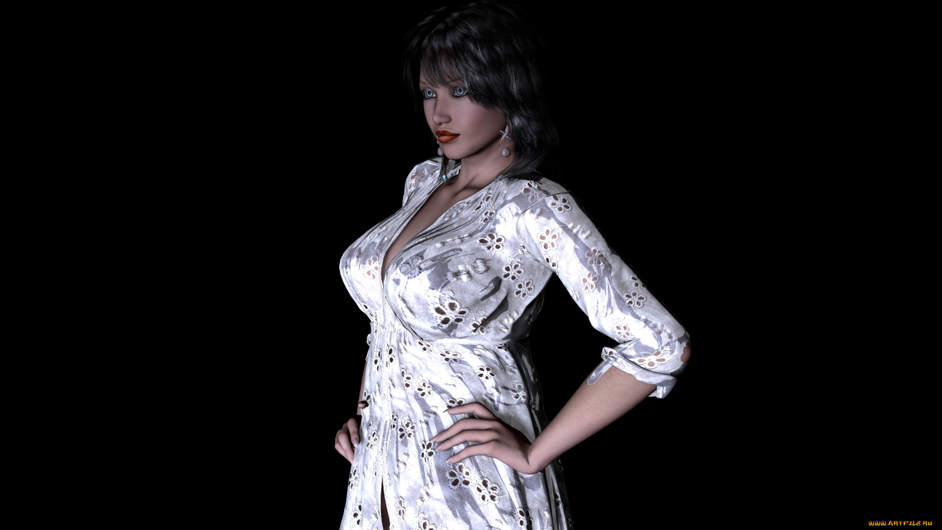 3д, графика, люди, , people, девушка, взгляд, фон