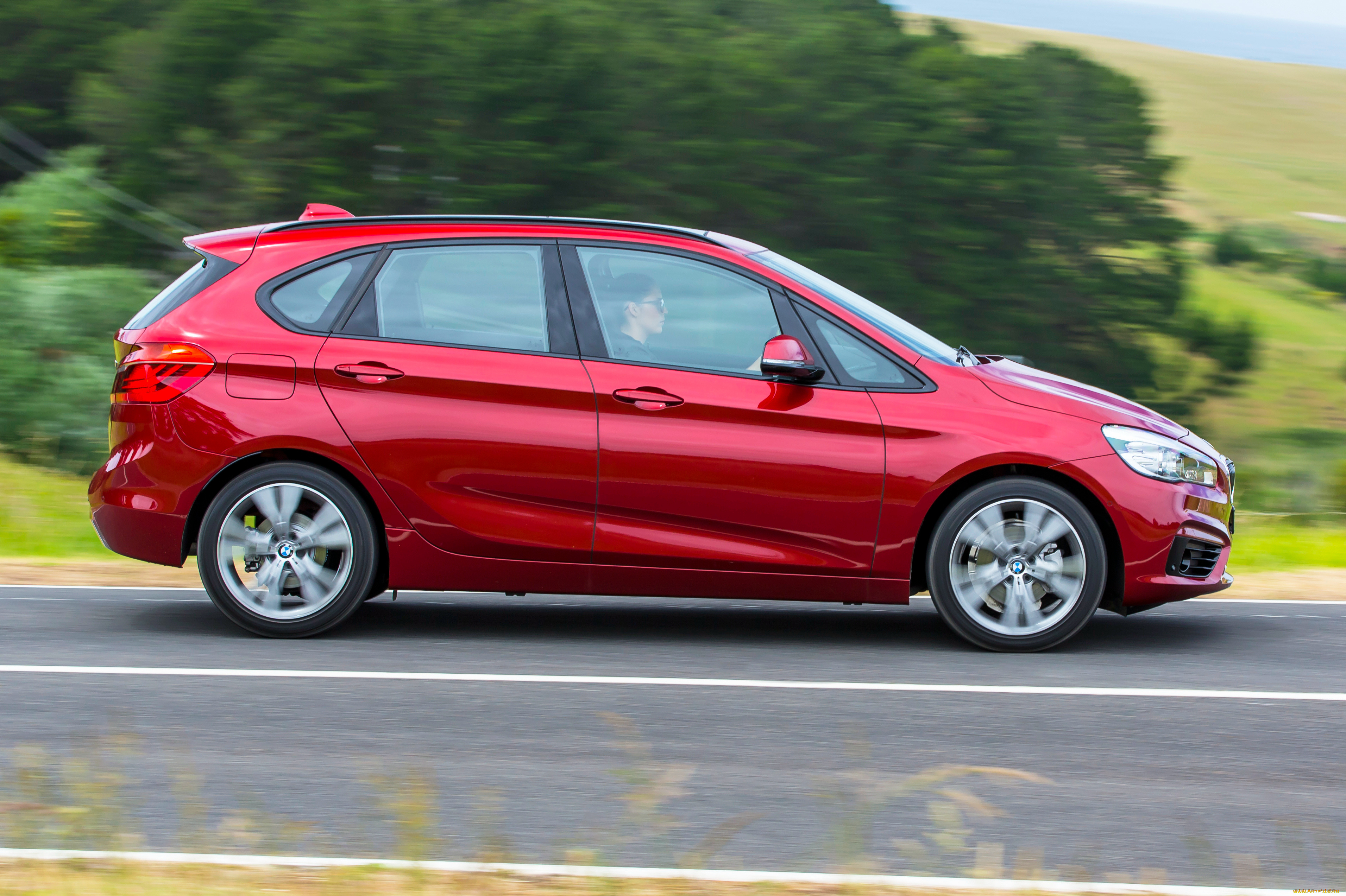 автомобили, bmw, 218d, au-spec, line, active, tourer, sport, красный, 2014г, f45