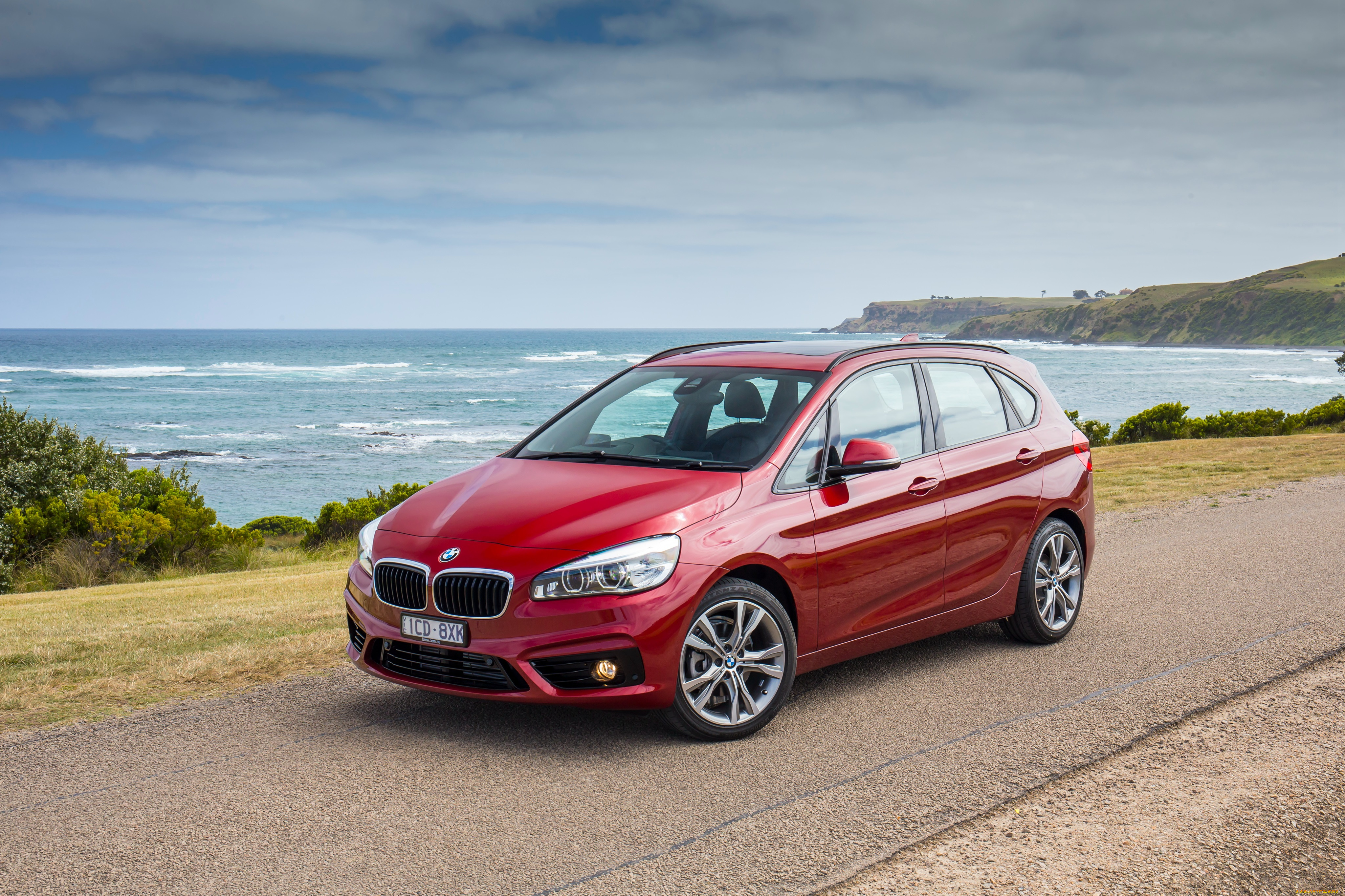 автомобили, bmw, au-spec, line, tourer, sport, 218d, красный, 2014г, f45, active