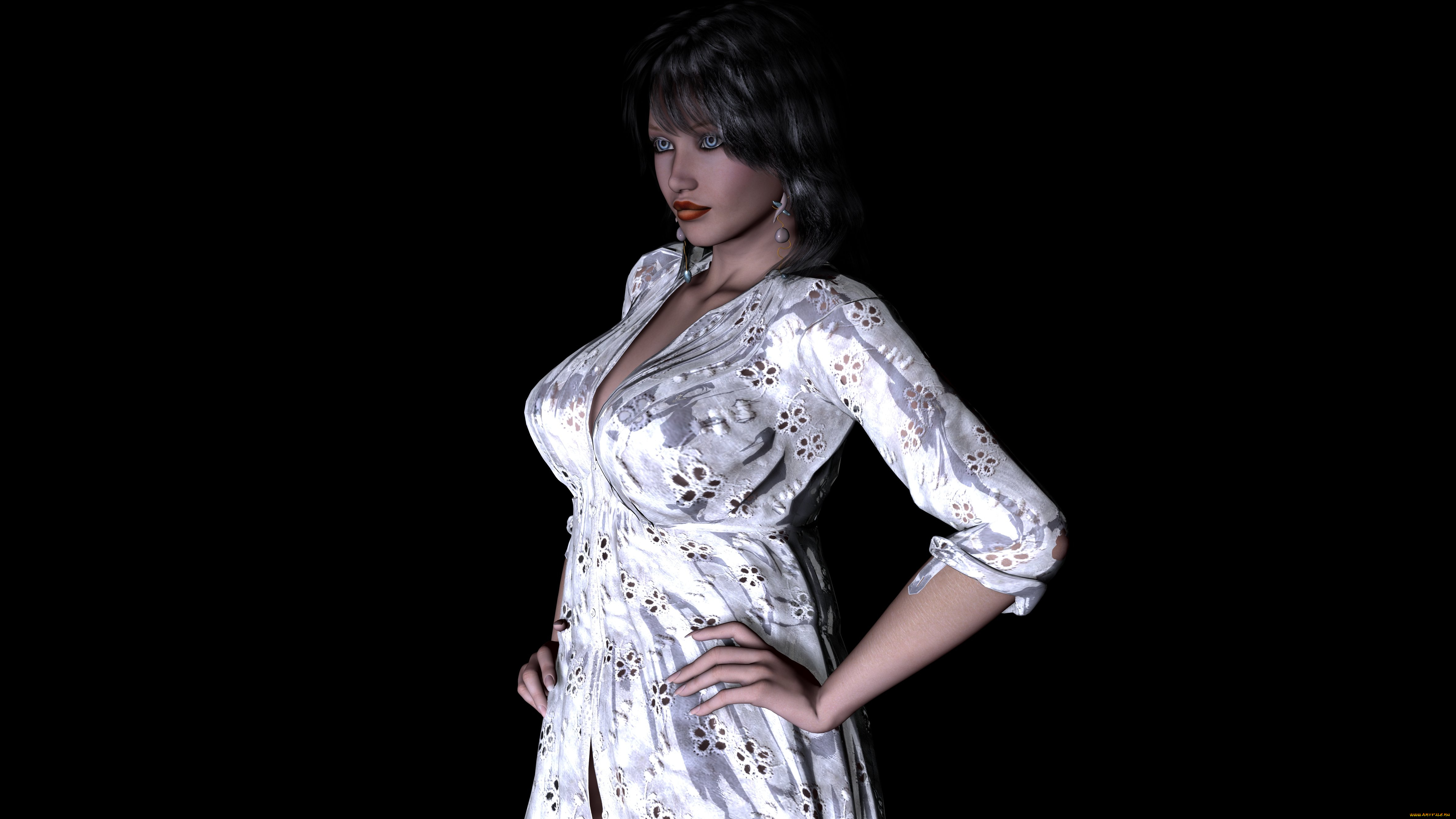 3д, графика, люди, , people, девушка, взгляд, фон