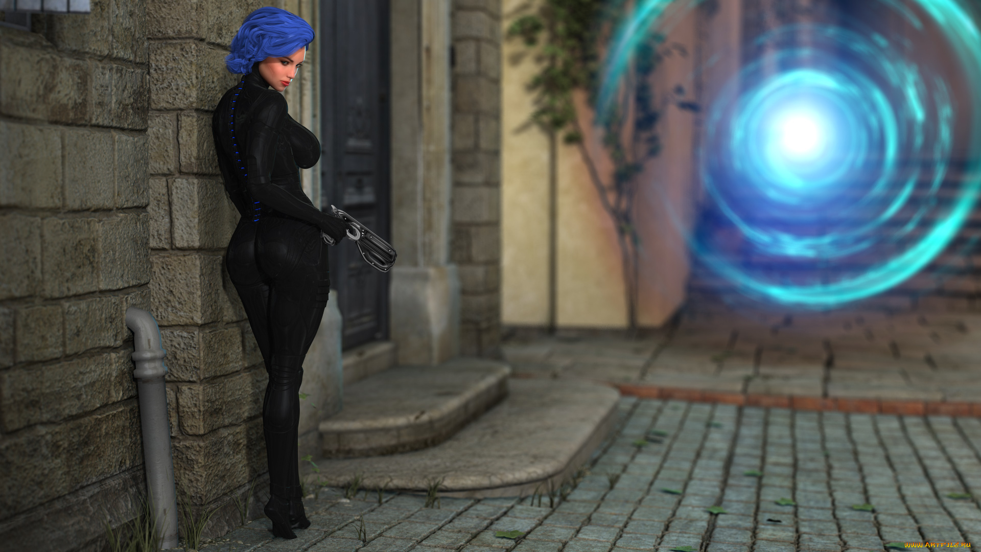 3д, графика, фантазия, , fantasy, оружие, фон, взгляд, девушка