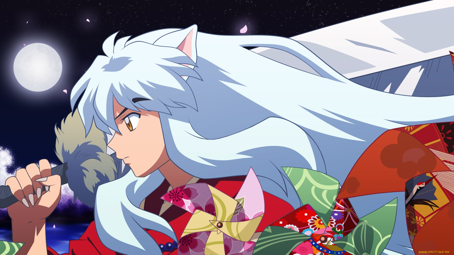 аниме, inuyasha, полу-демон, меч, тессайга, инуяша, парень