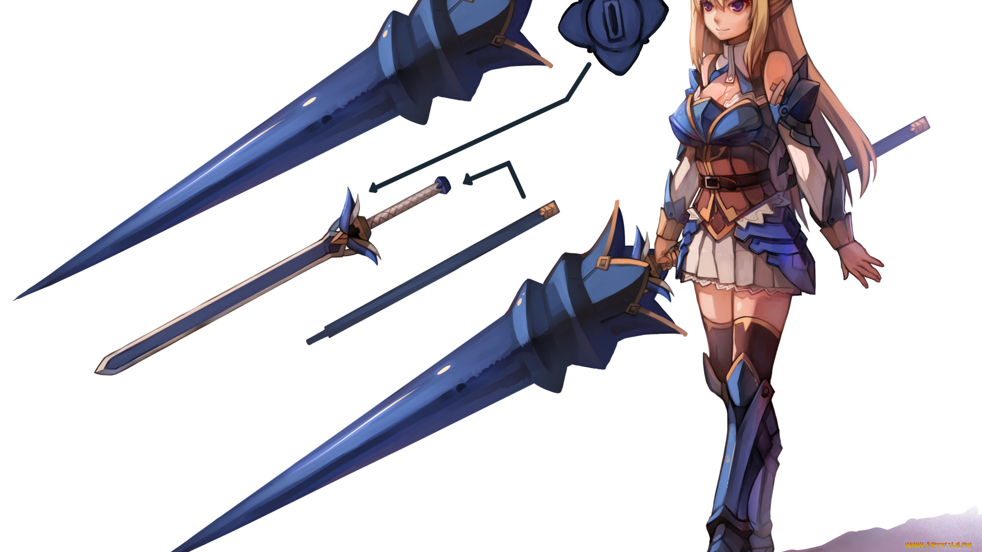 аниме, оружие, , техника, , технологии, копьё, фон, девушка, арт, kamisakai