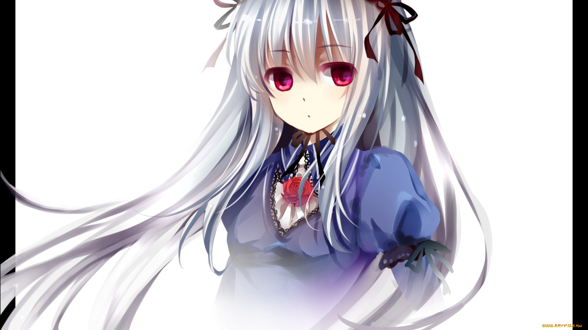 аниме, rozen, maiden, портрет, рамка, фон, арт, gyaza, suigintou, rozen, maiden, девочка