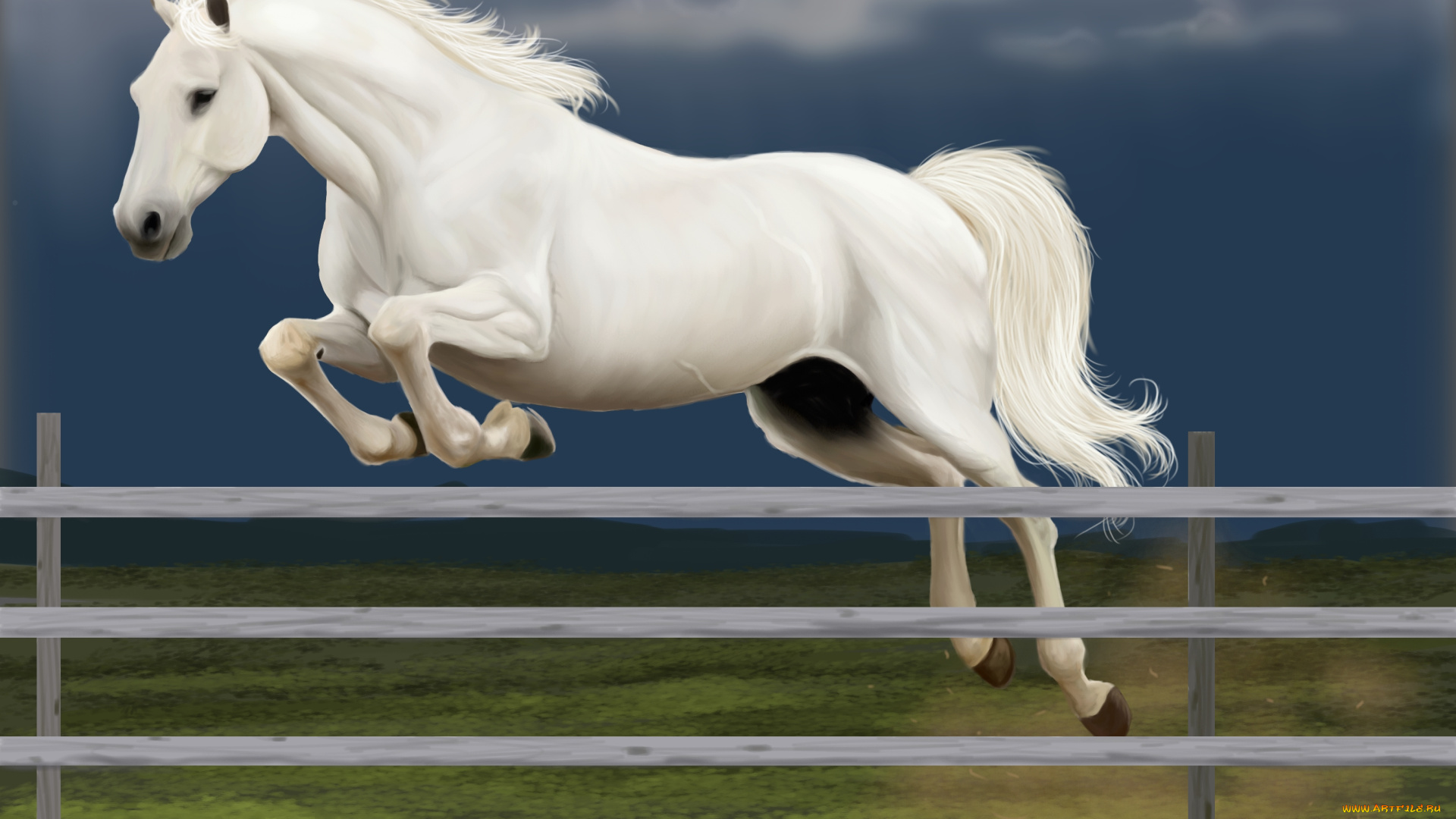 рисованное, животные, , лошади, фон, лошадь