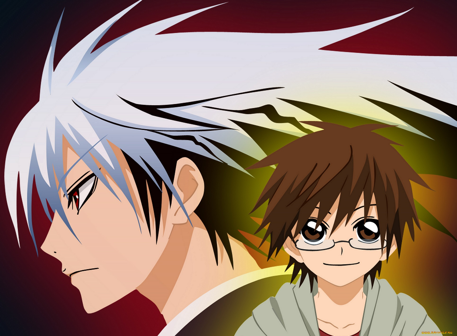 аниме, nurarihyon, no, mago, арт, парни