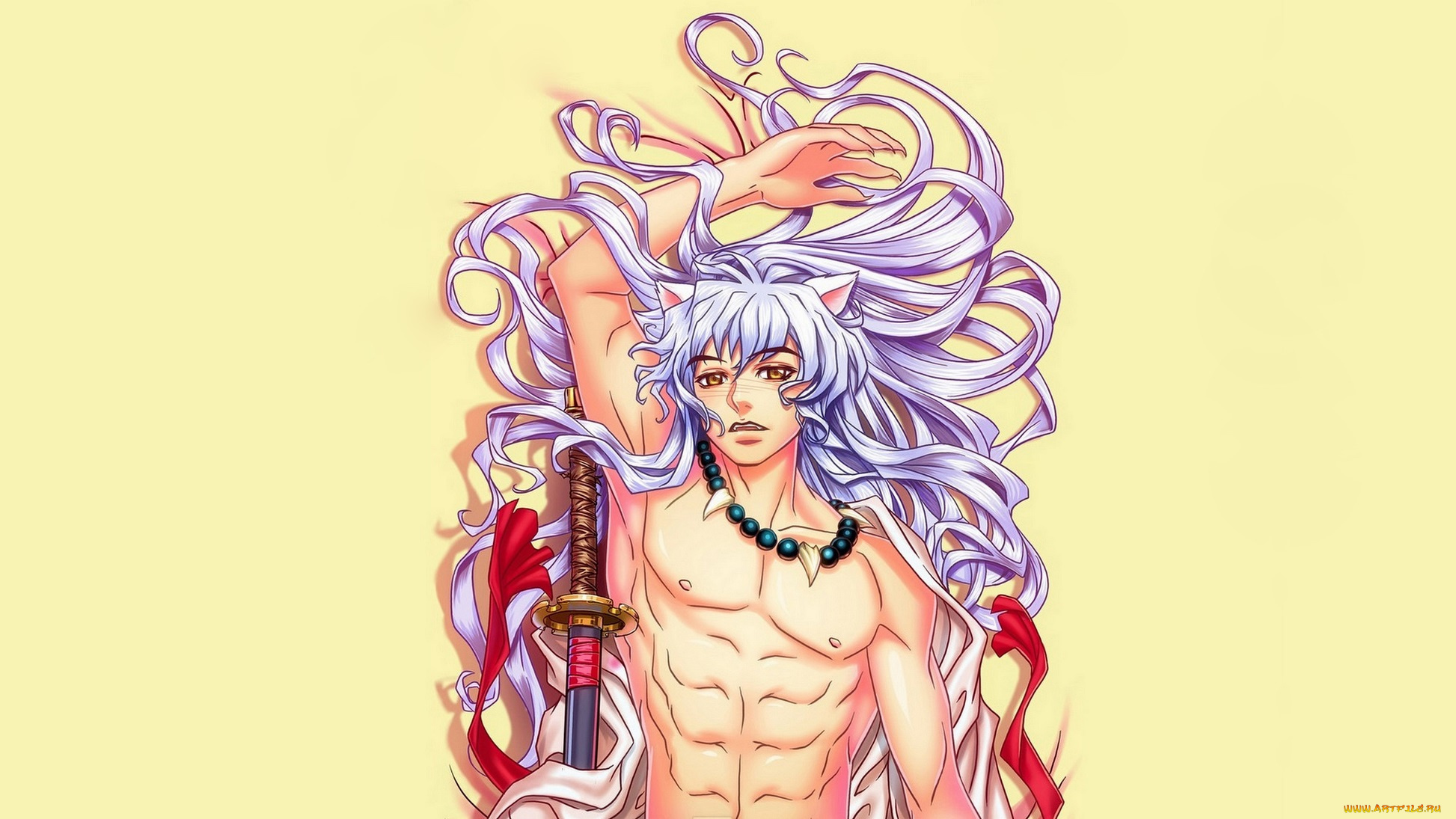 аниме, inuyasha, секси, инуяша, парень, арт