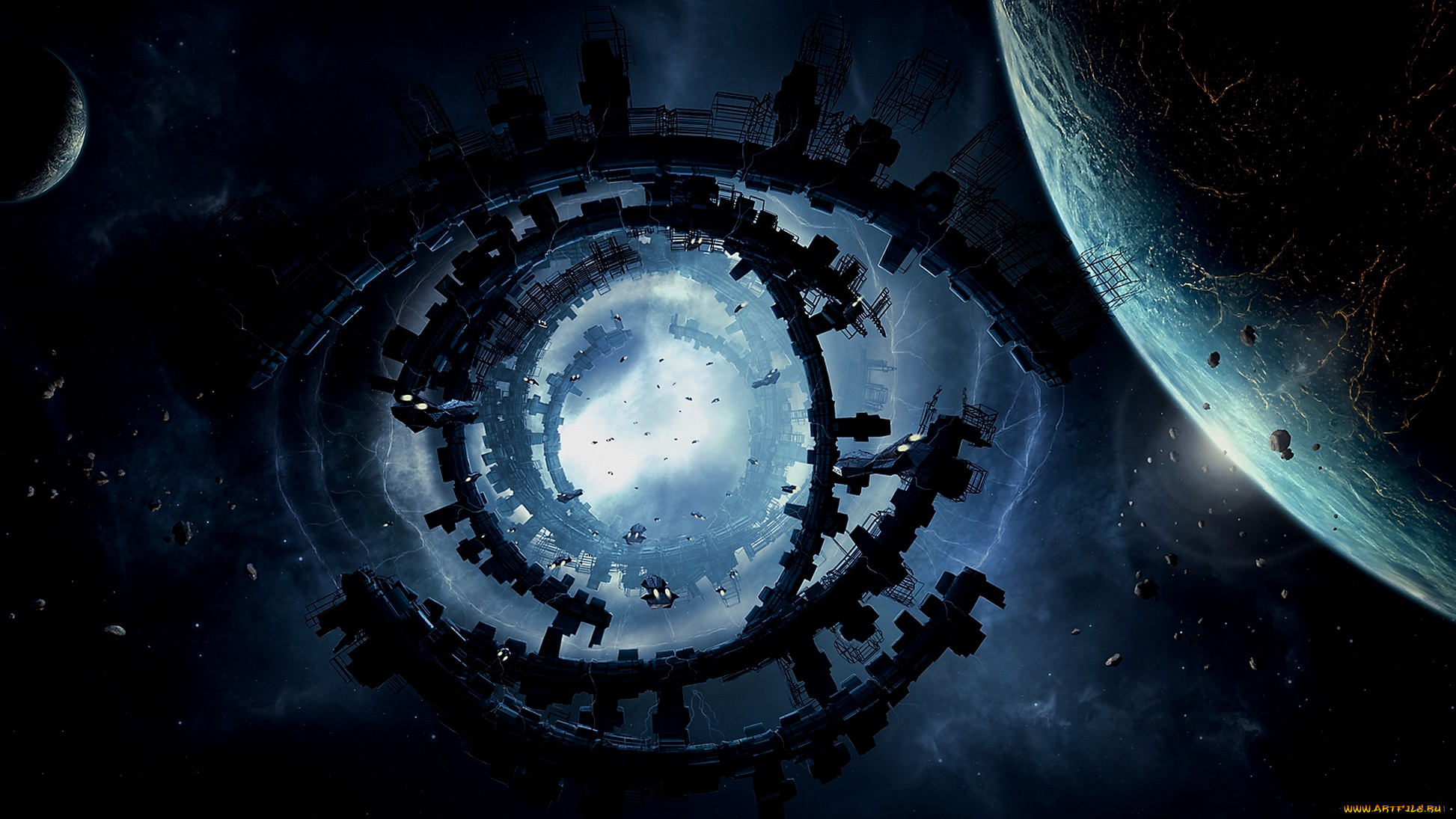 фэнтези, космические, корабли, , звездолеты, , станции, космос, арт