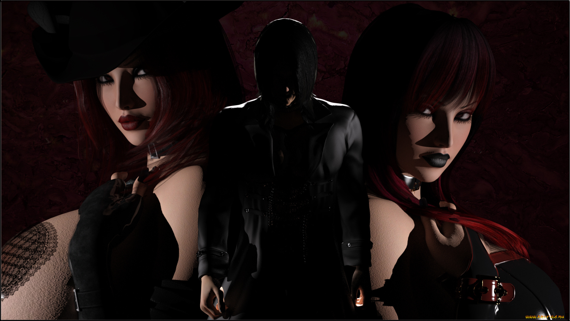 3д, графика, люди, , people, девушки, взгляд, фон