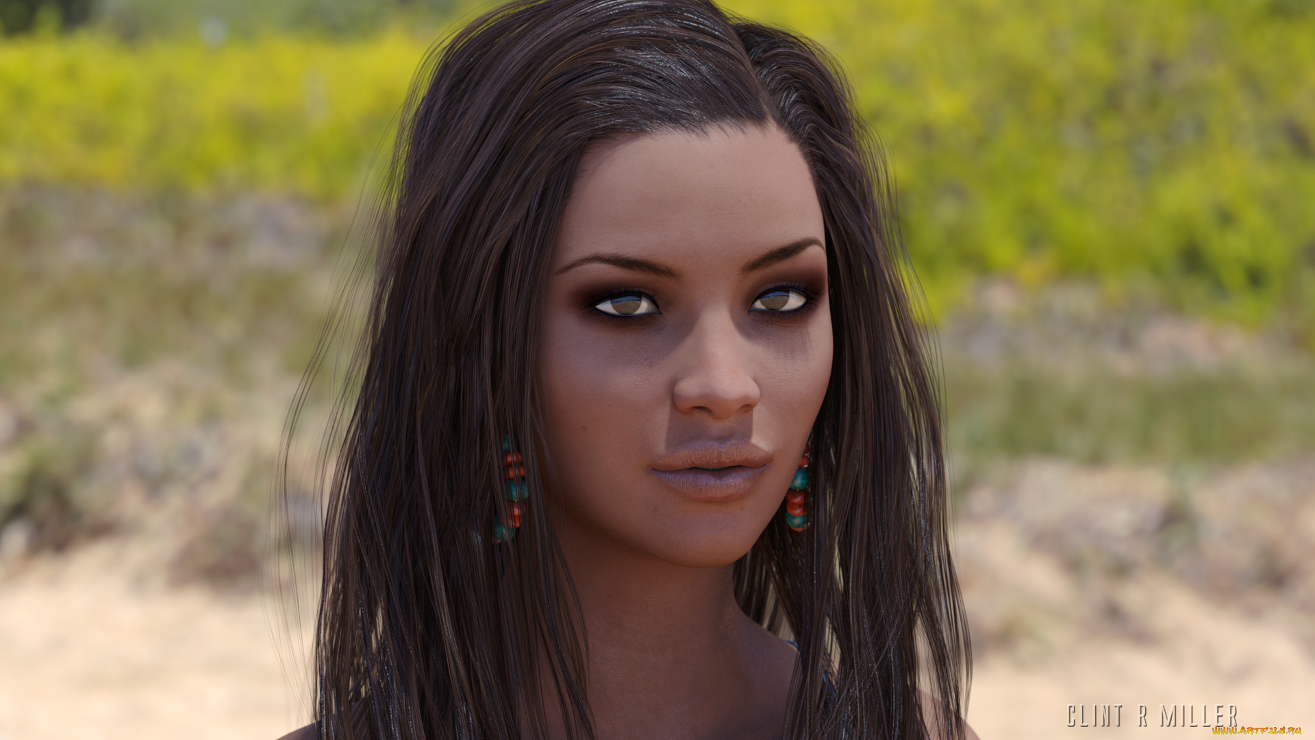 3д, графика, портрет, , portraits, взгляд, фон, девушка