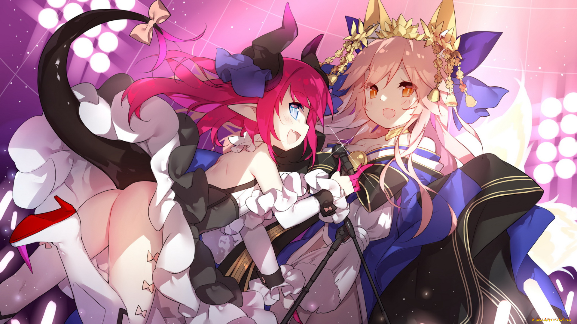 аниме, fate, stay, night, 2girls