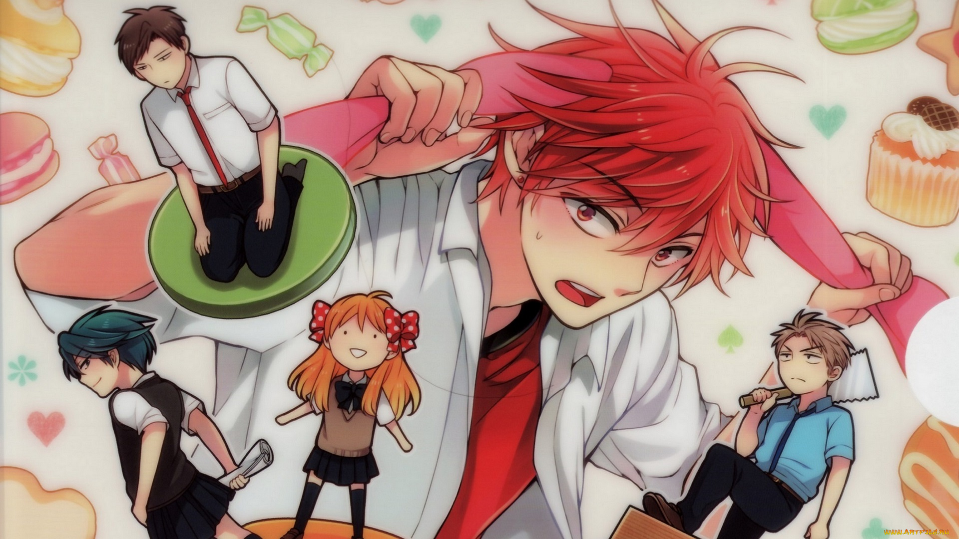 аниме, gekkan, shoujo, nozaki-kun, персонажи