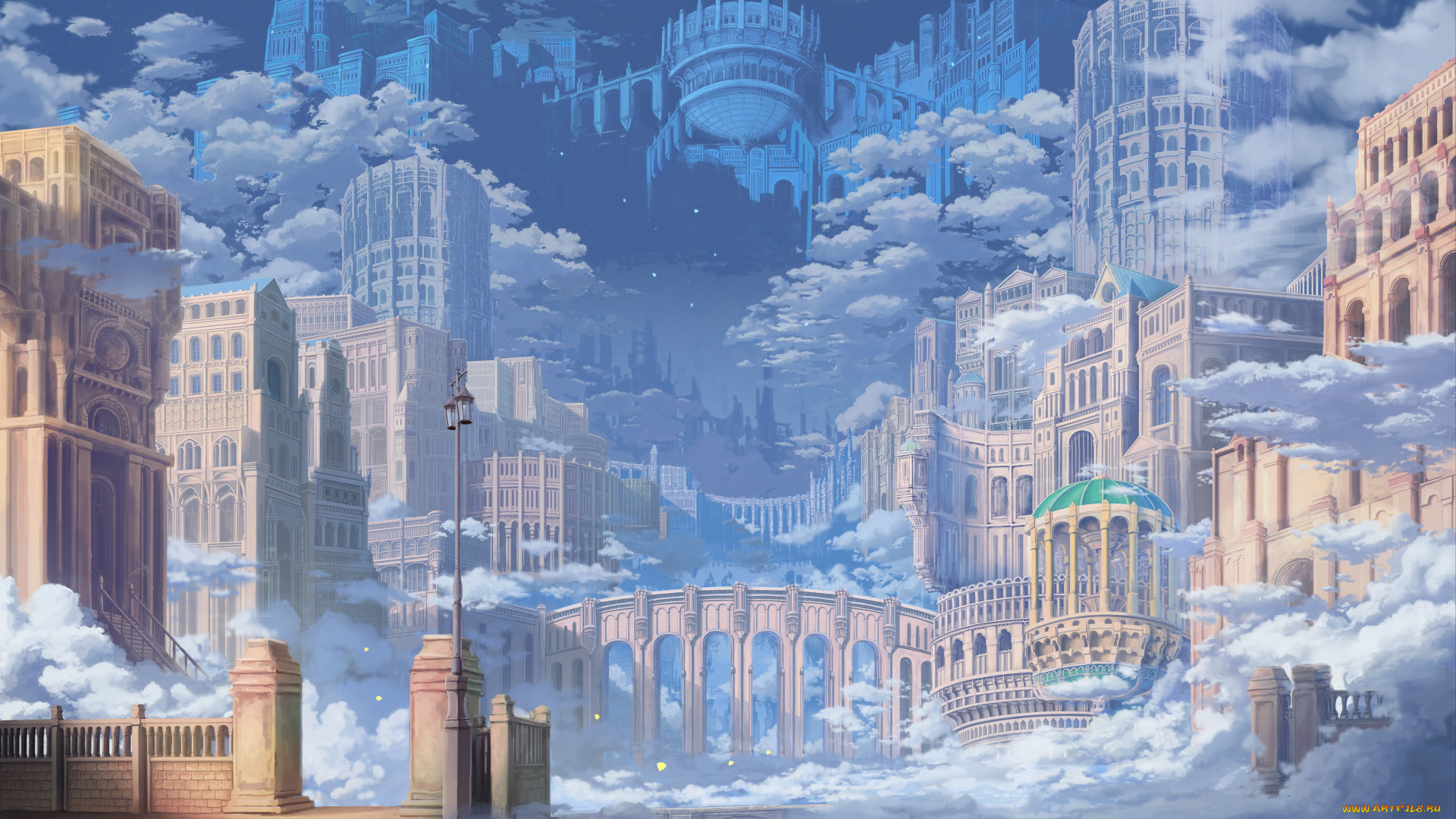 аниме, город, , улицы, , здания, suna, yosshii