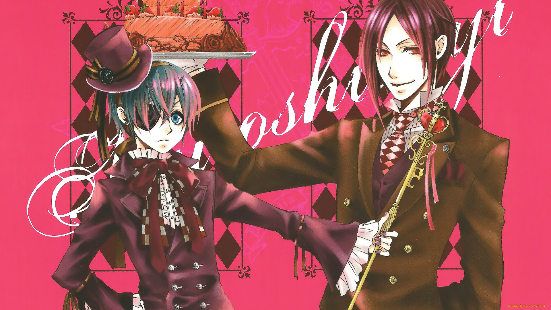 аниме, kuroshitsuji, себастьян, сиэль