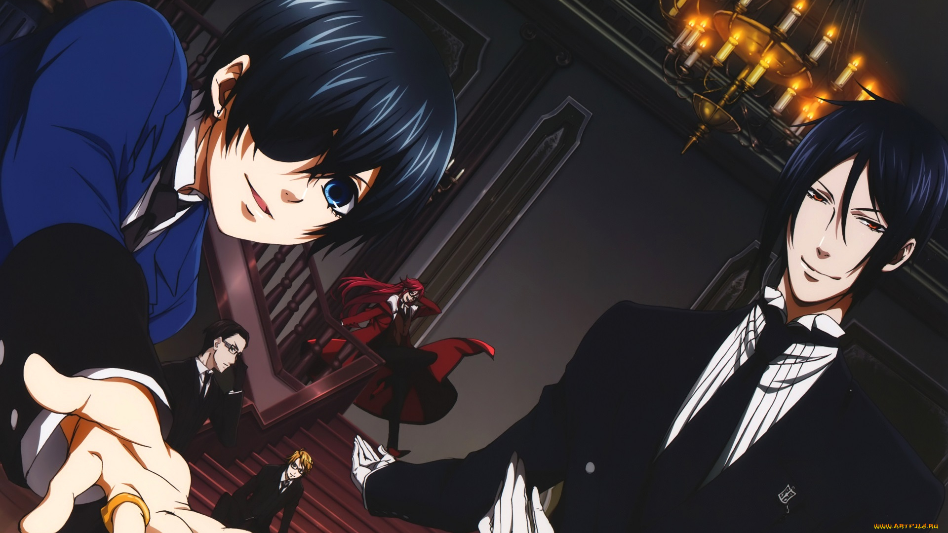 аниме, kuroshitsuji, себастьян, сиэль