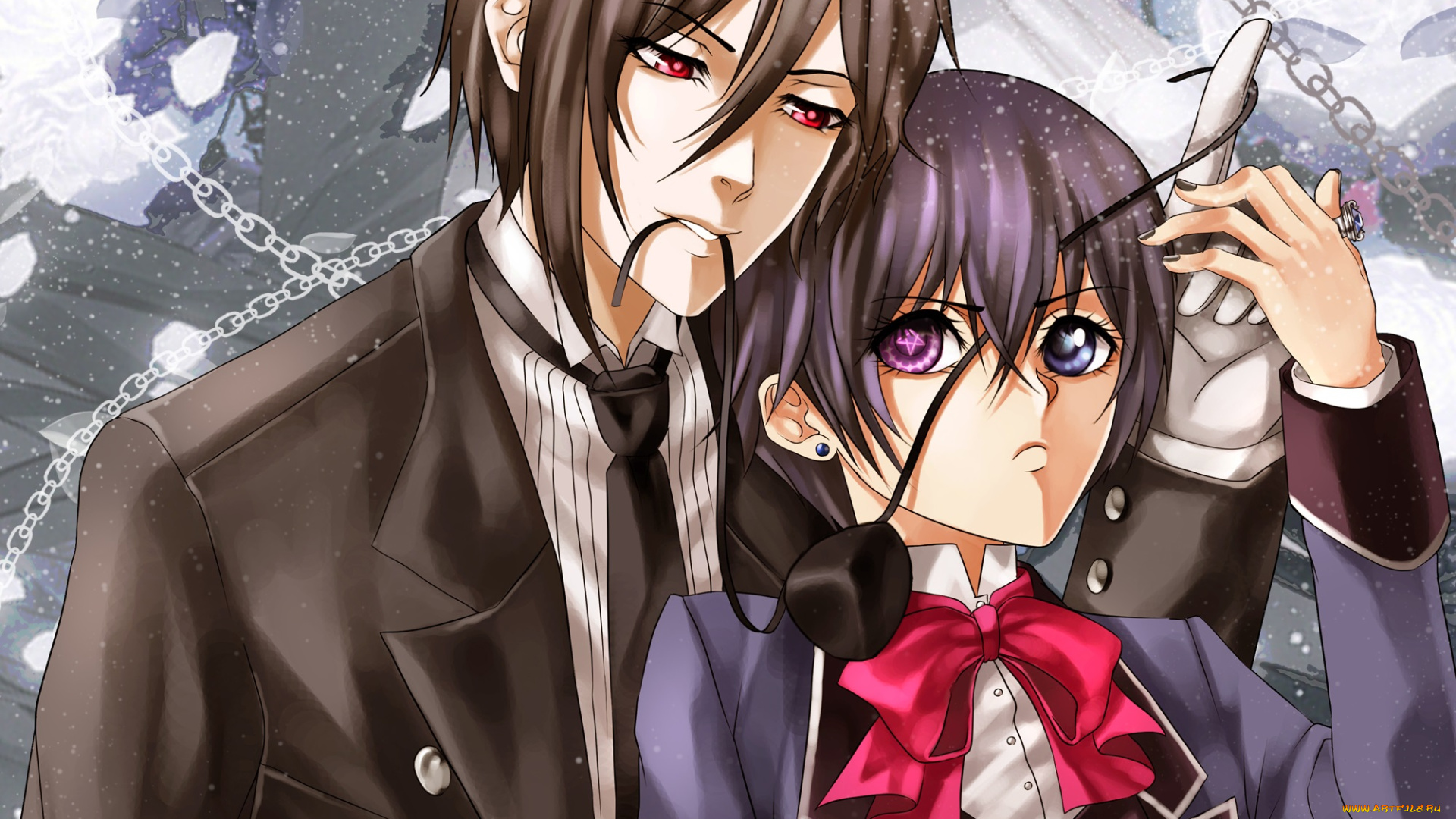 аниме, kuroshitsuji, себастьян, сиэль