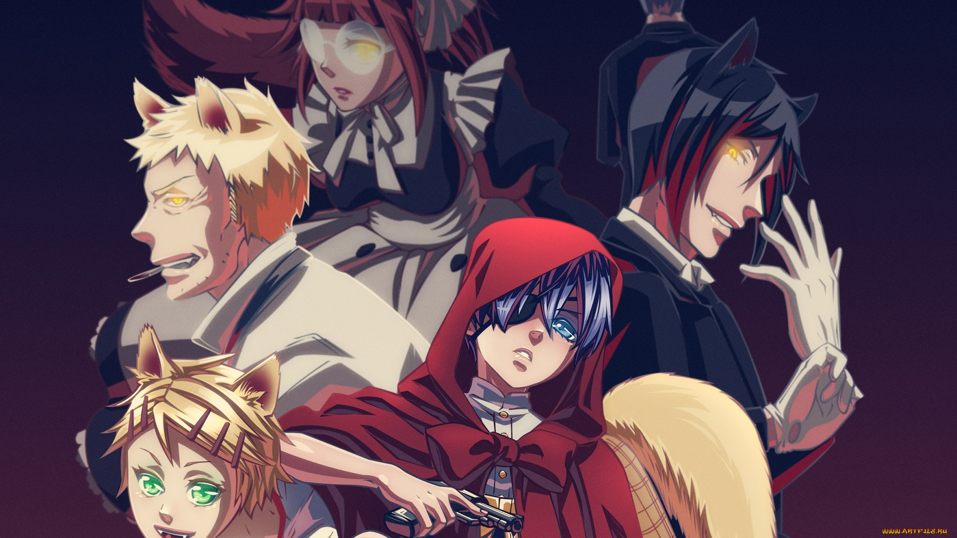 аниме, kuroshitsuji, тёмный, дворецкий