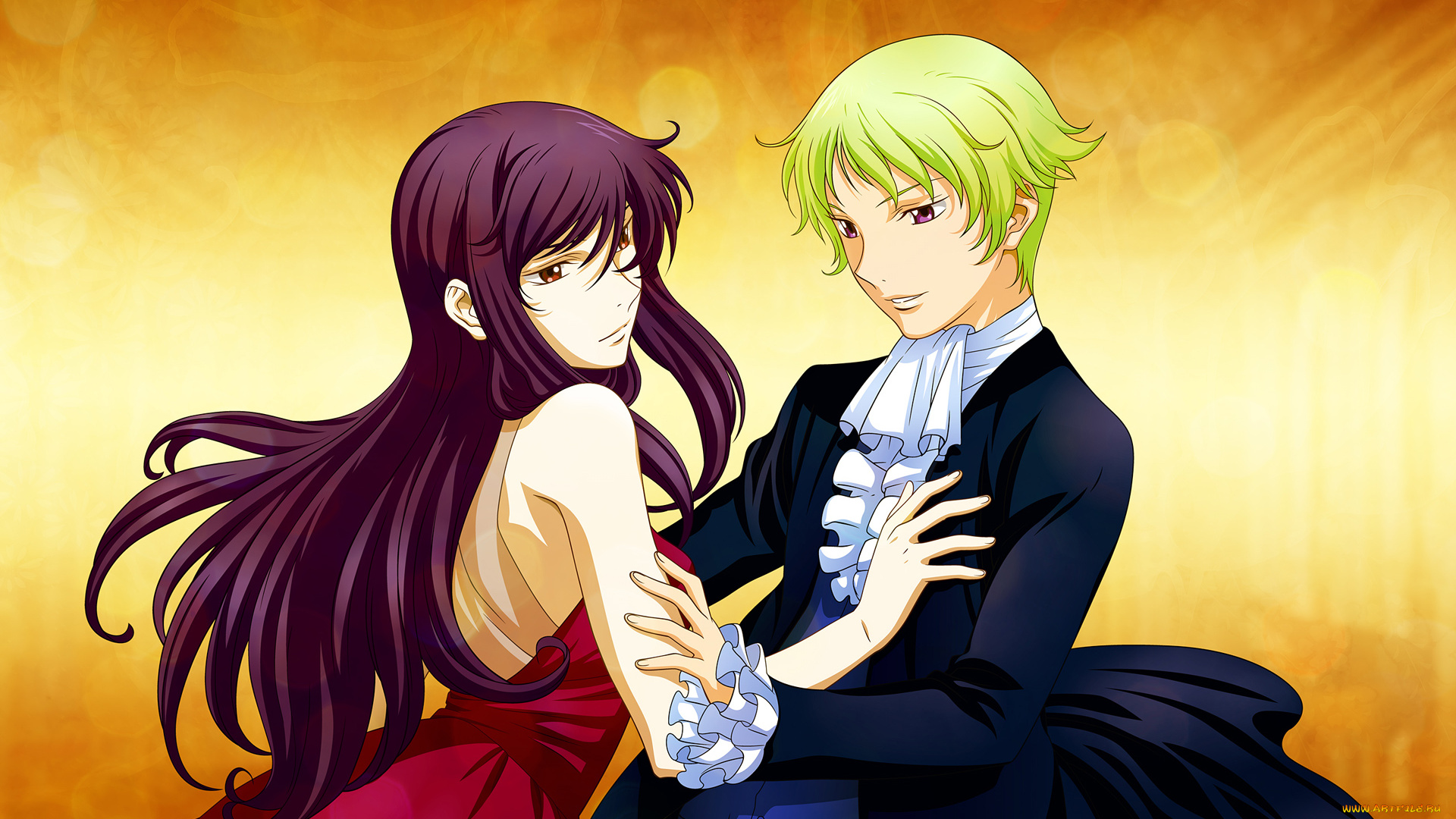 аниме, mobile, suit, gundam, девушка, взгляд, фон, парень