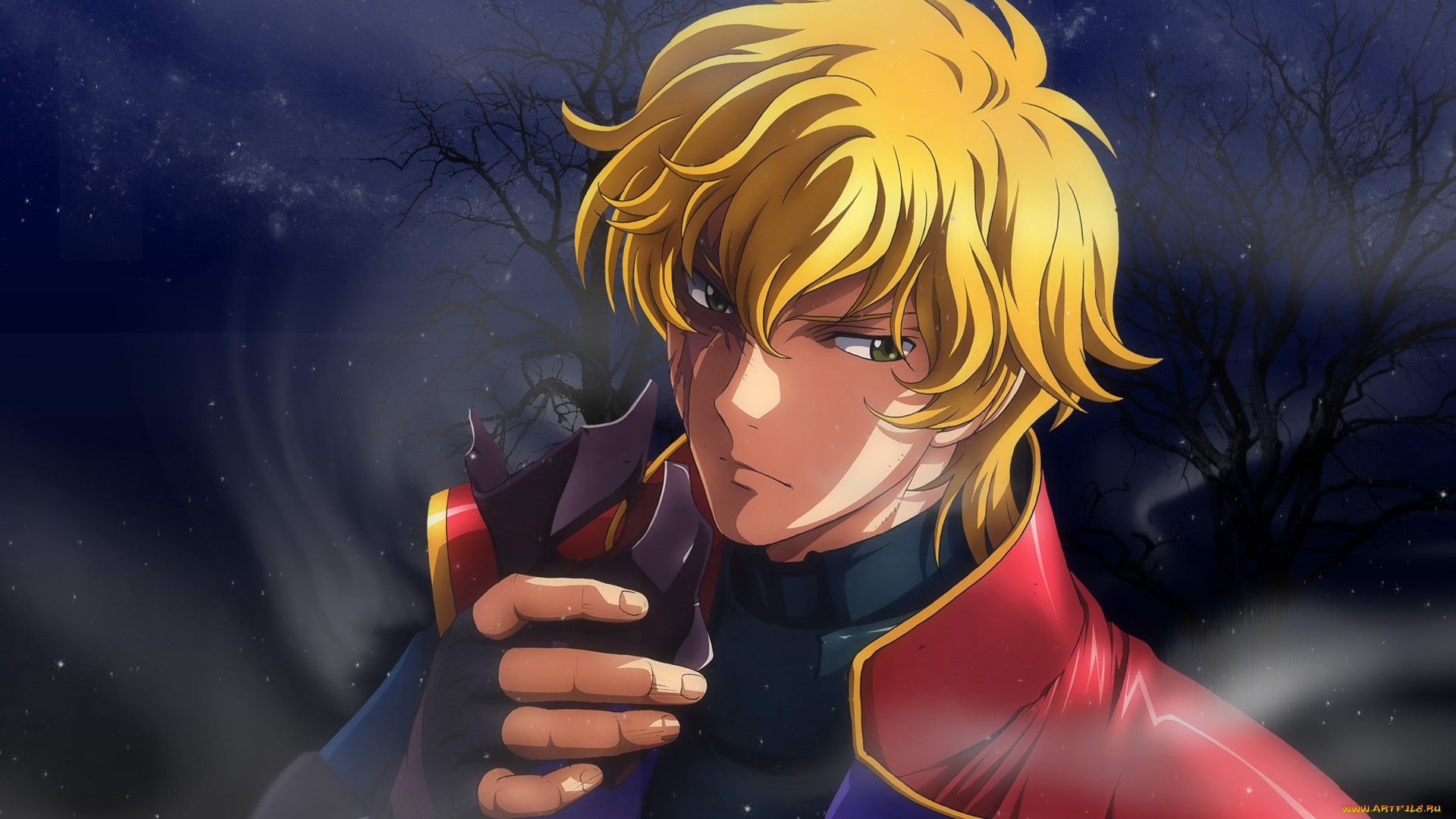 аниме, mobile, suit, gundam, парень, взгляд, фон