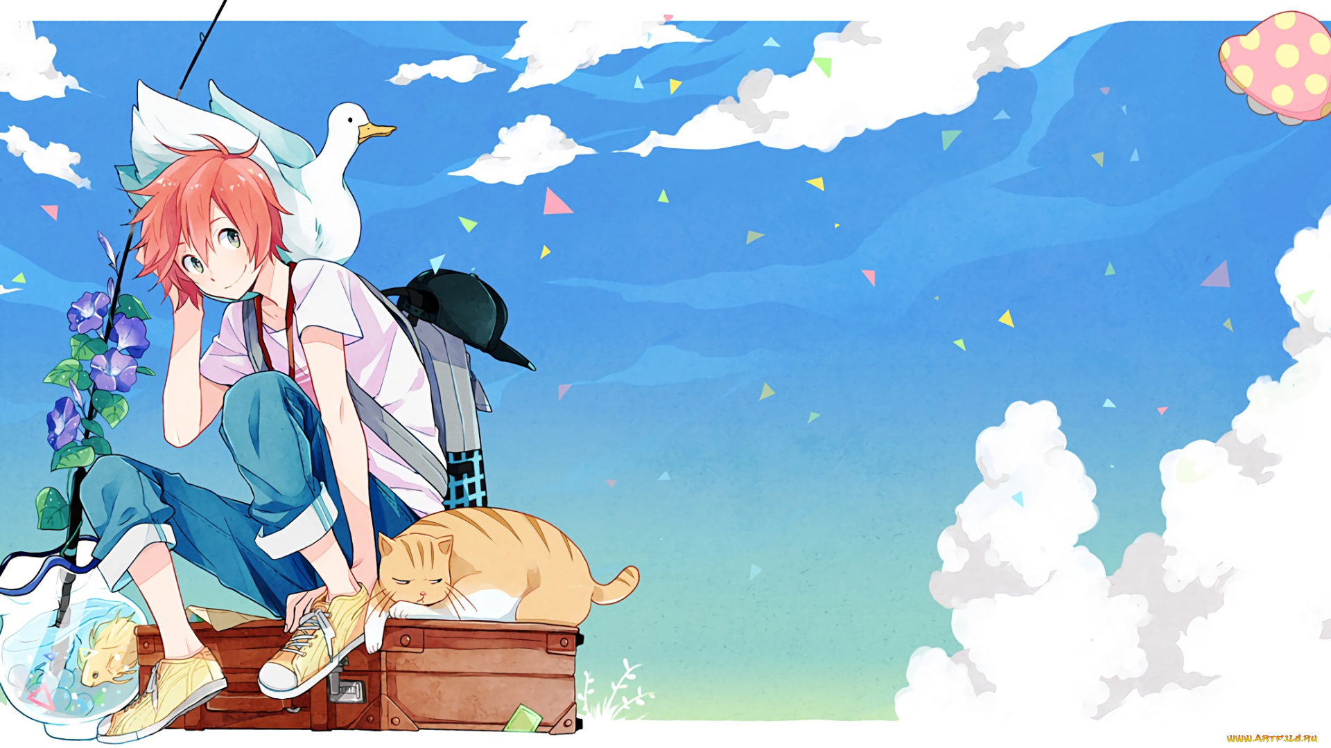 аниме, tsuritama, sanada, yuki