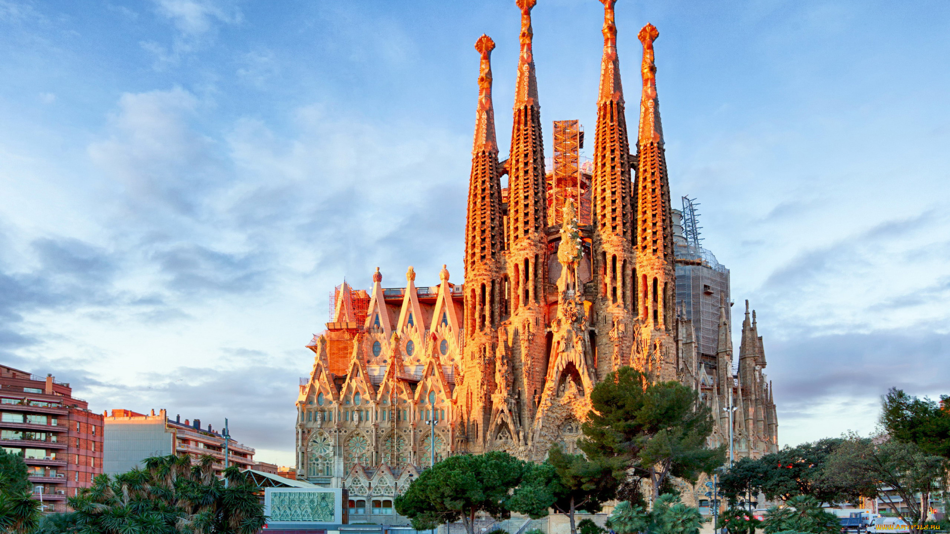 города, барселона, , испания, sagrada, familia
