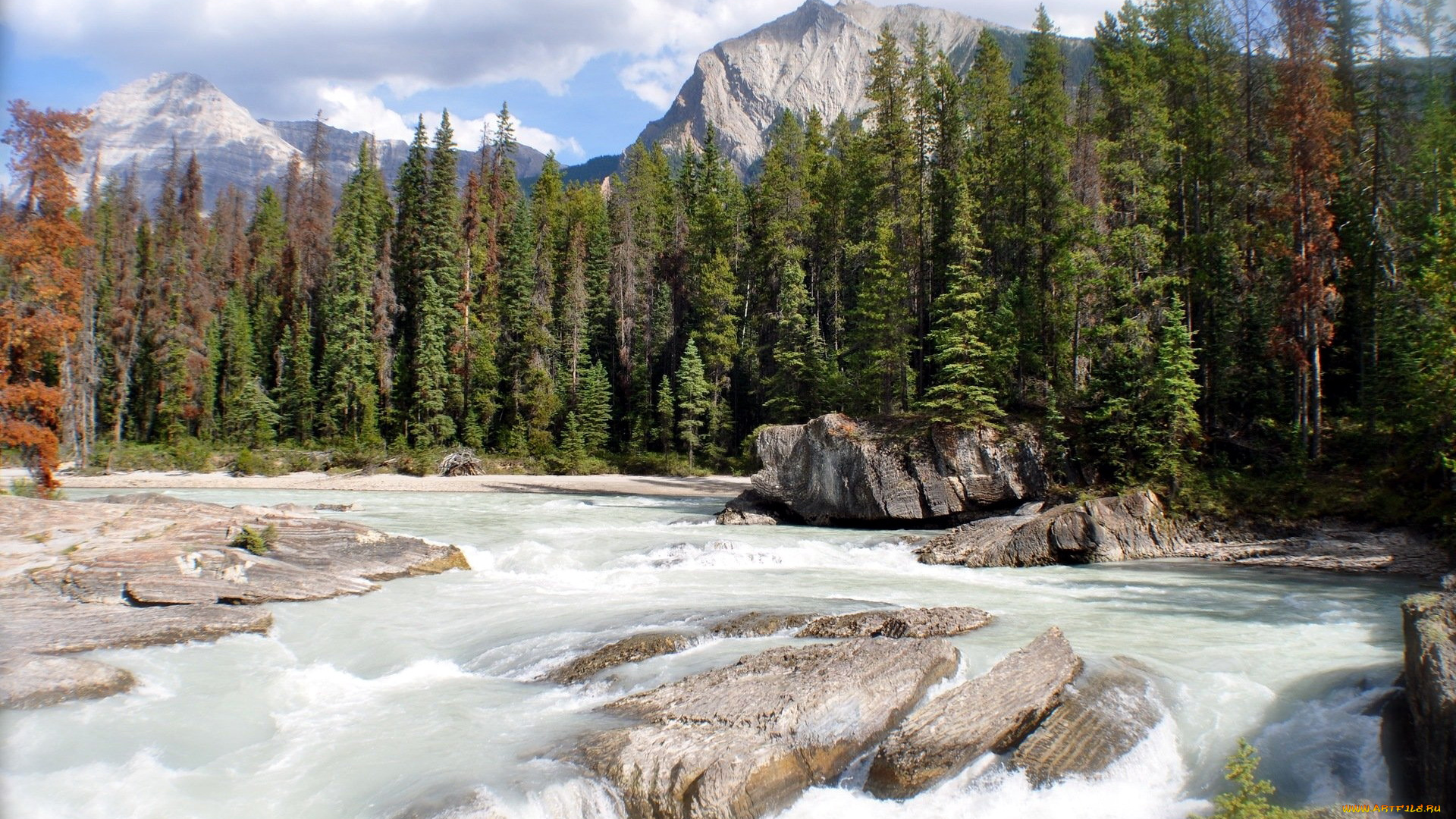 природа, реки, озера, река, камни, горы, лес