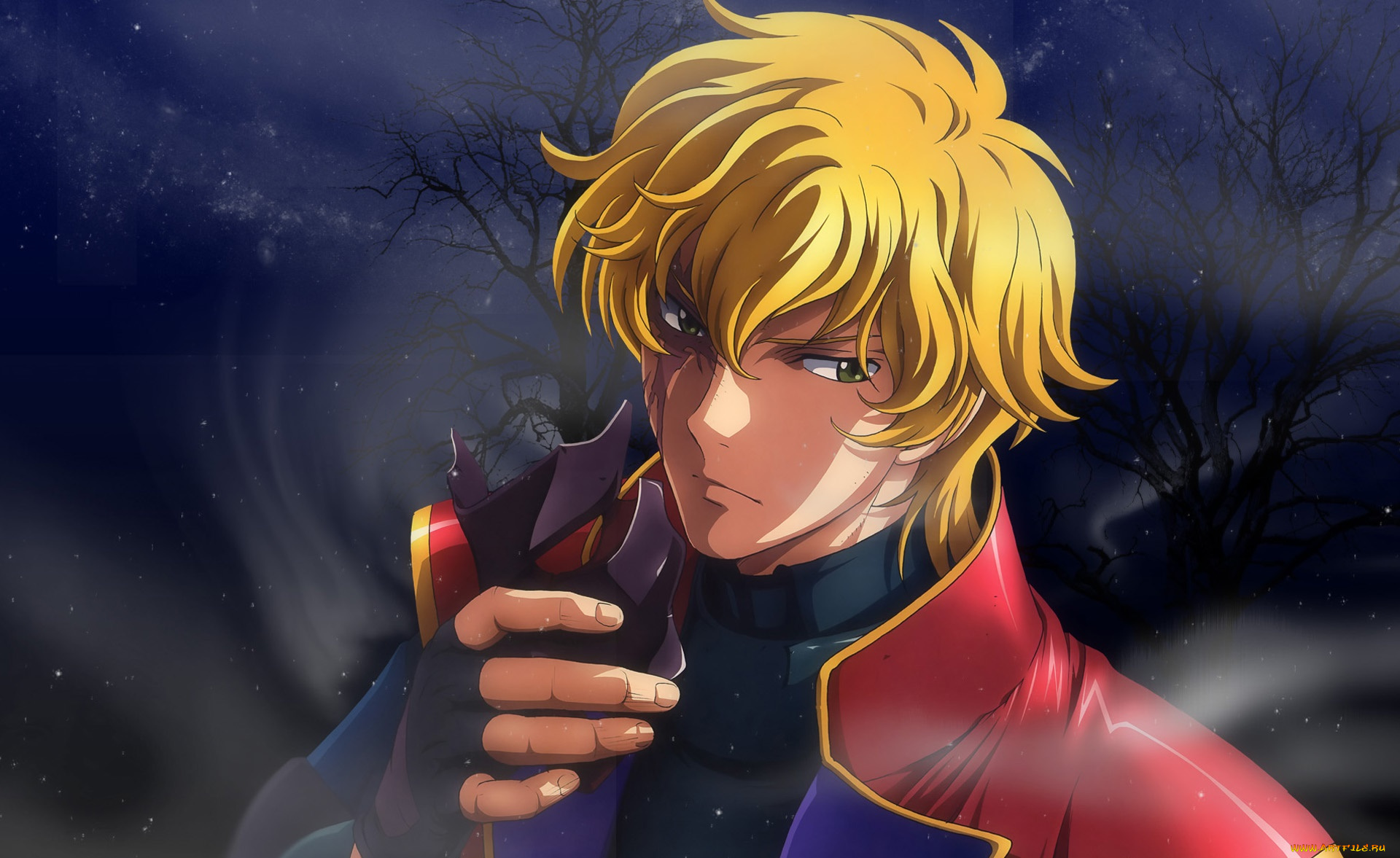 аниме, mobile, suit, gundam, парень, взгляд, фон