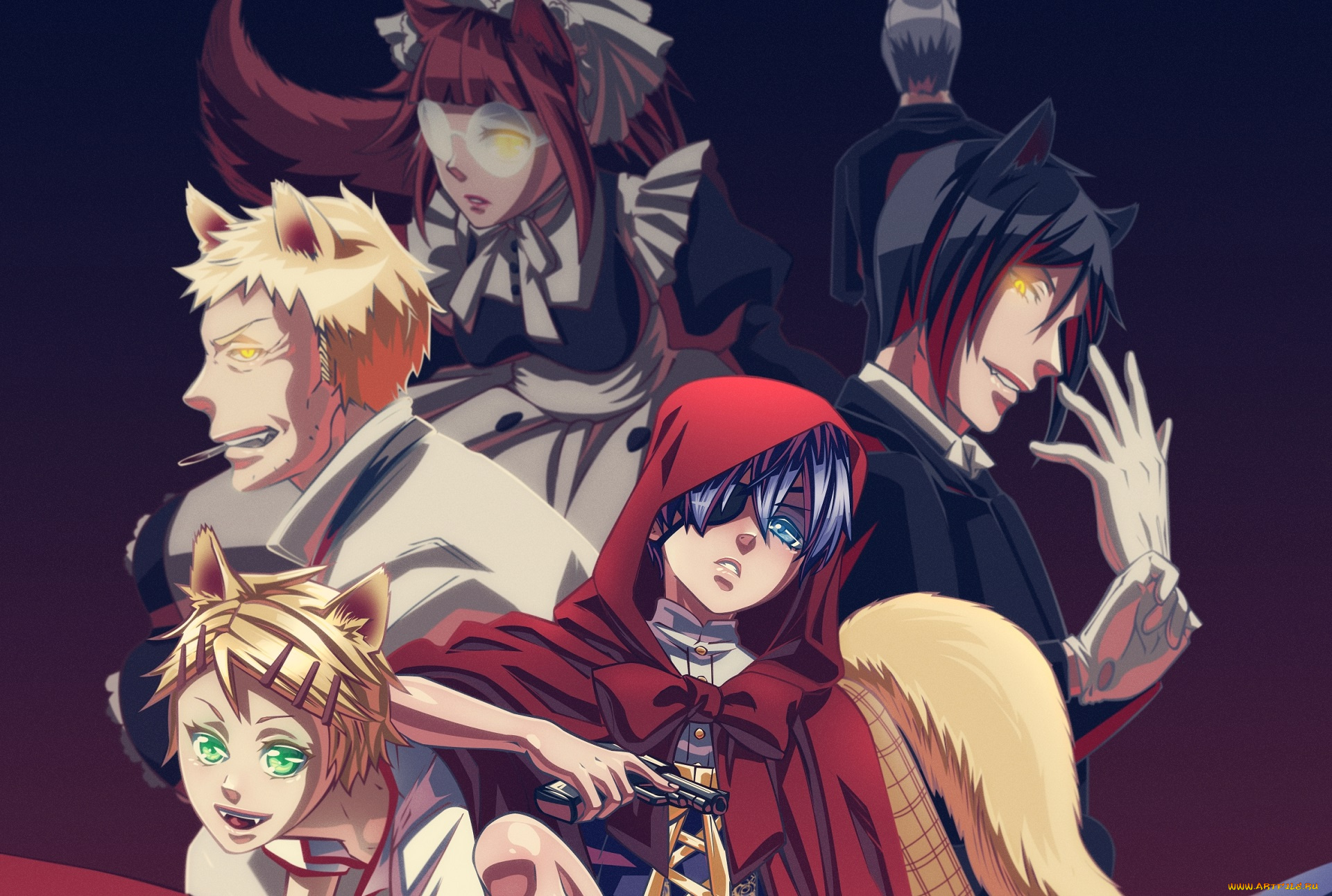 аниме, kuroshitsuji, тёмный, дворецкий