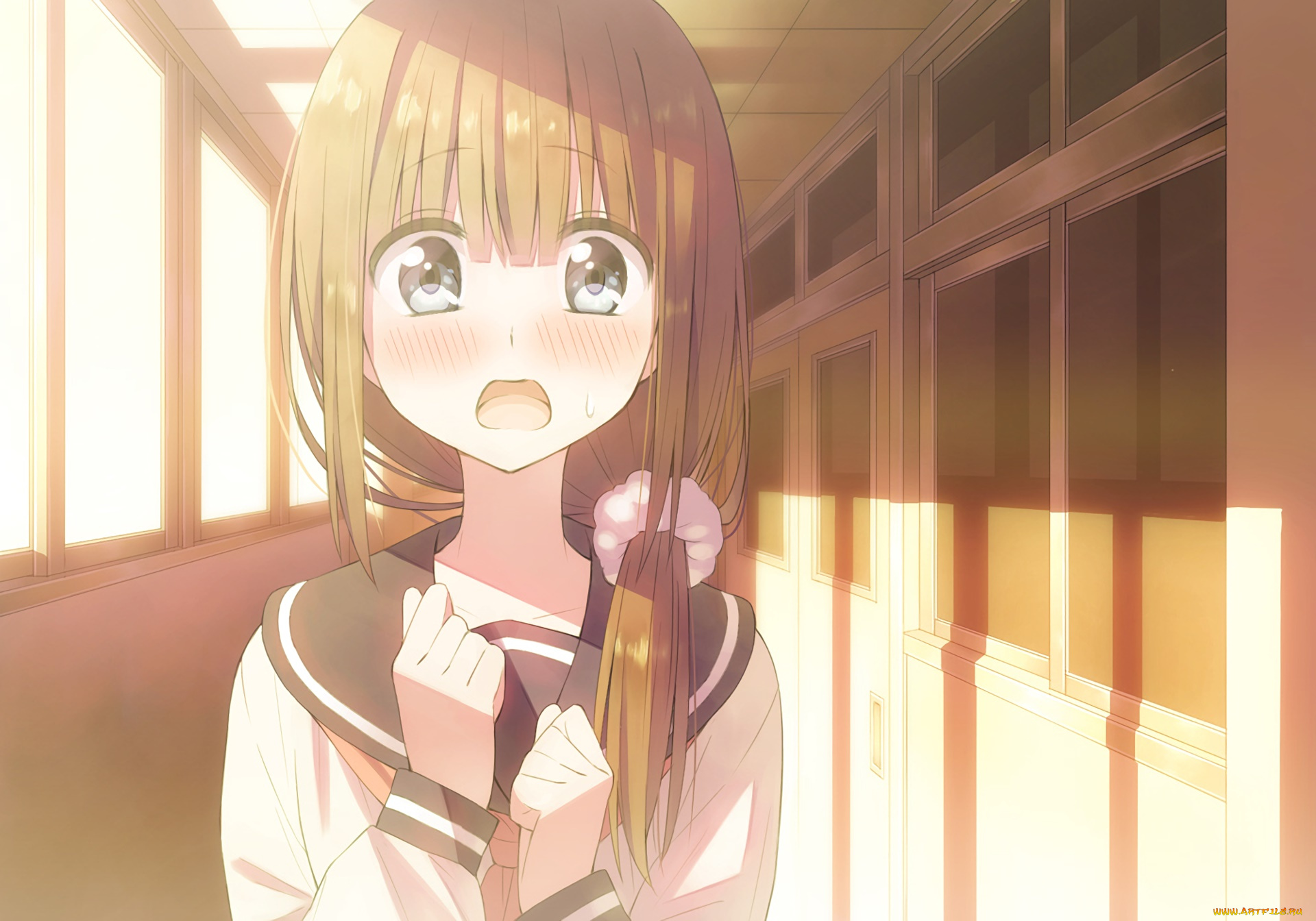 аниме, unknown, , другое, взгляд, девушка, фон