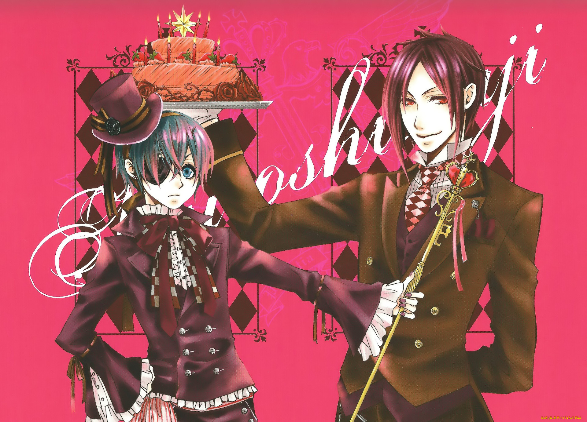 аниме, kuroshitsuji, себастьян, сиэль